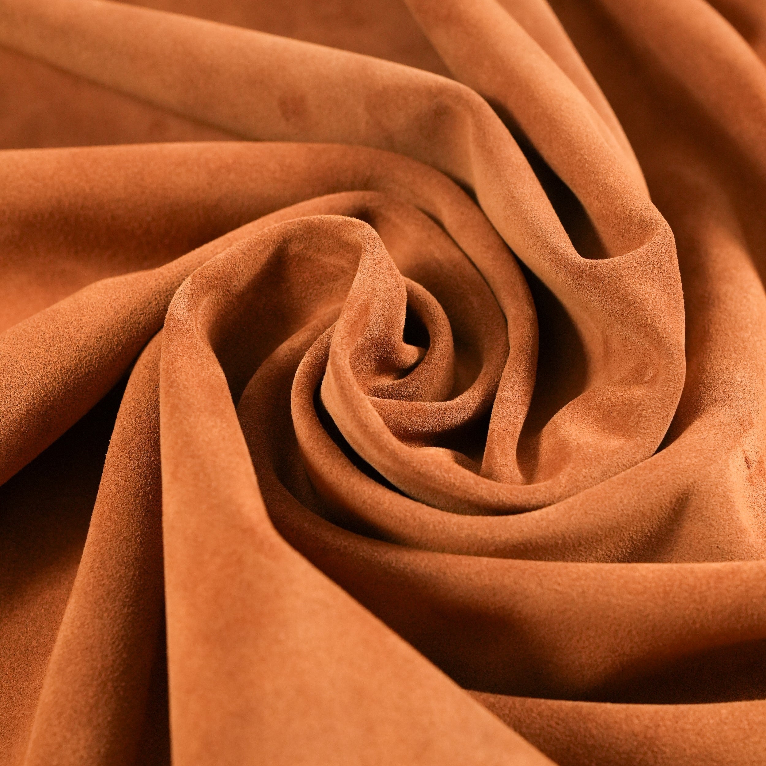 Suede Bella ginger brown leather