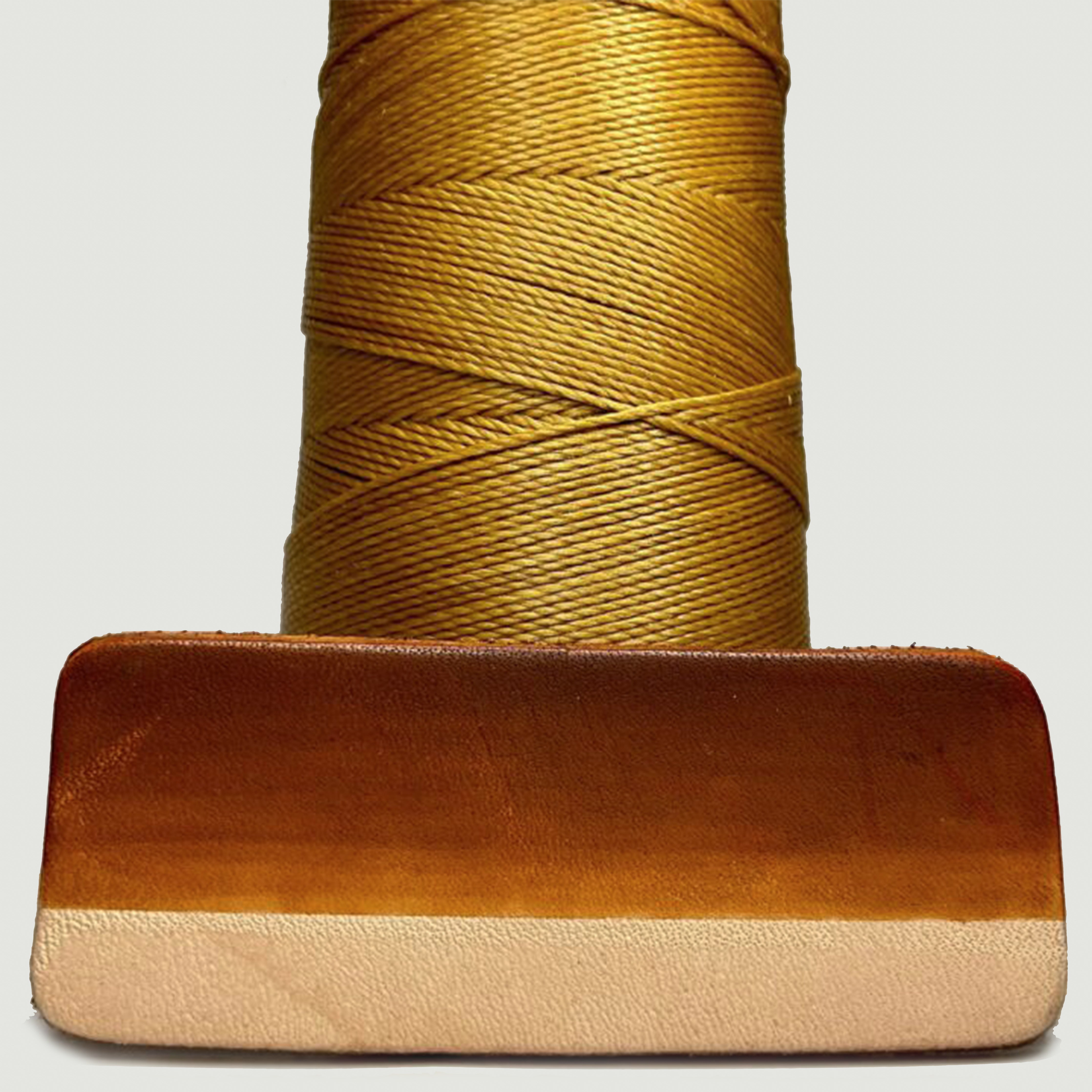 MBT fawn waxed polyester thread with same-color dyed leather