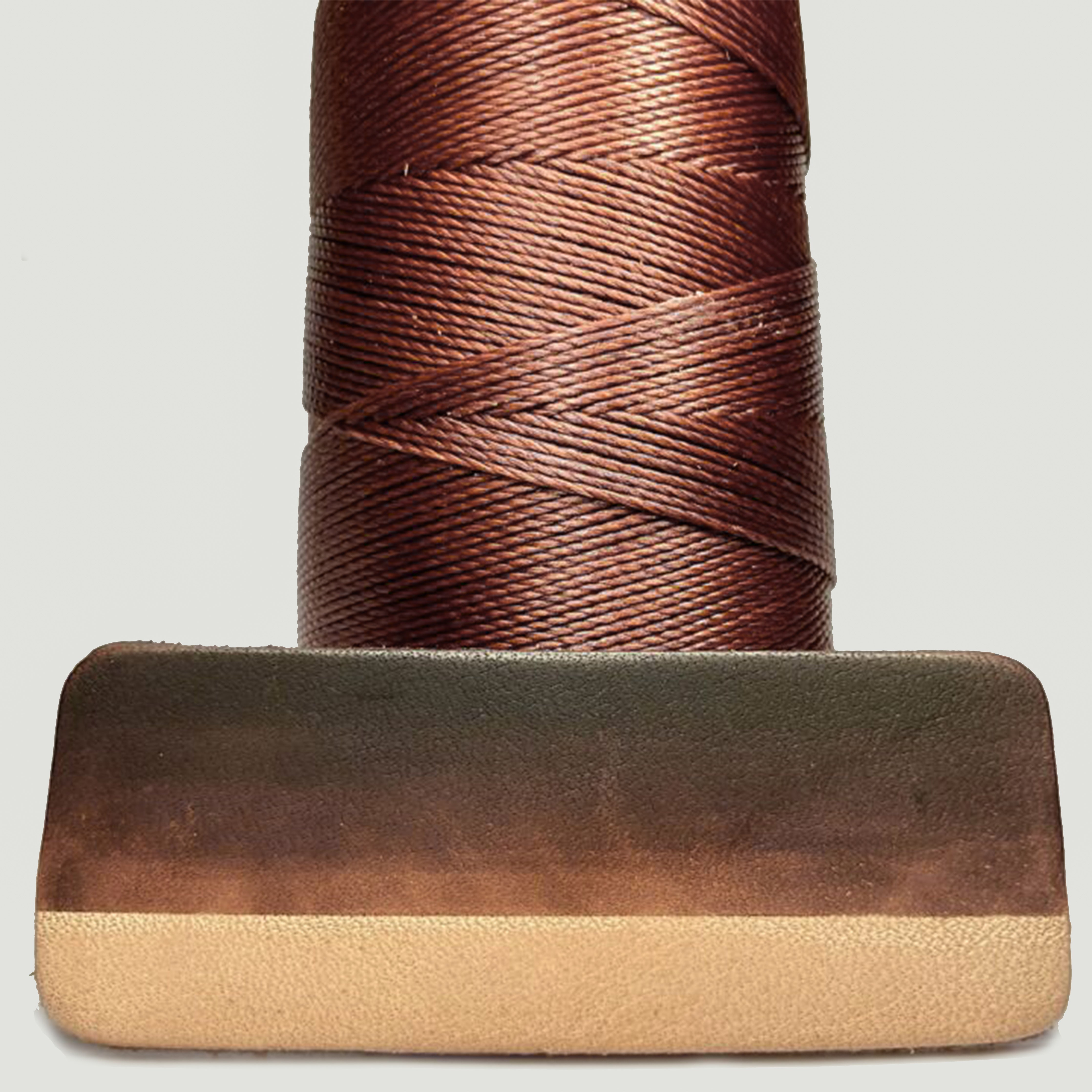 MBT russet waxed polyester thread with same-color dyed leather