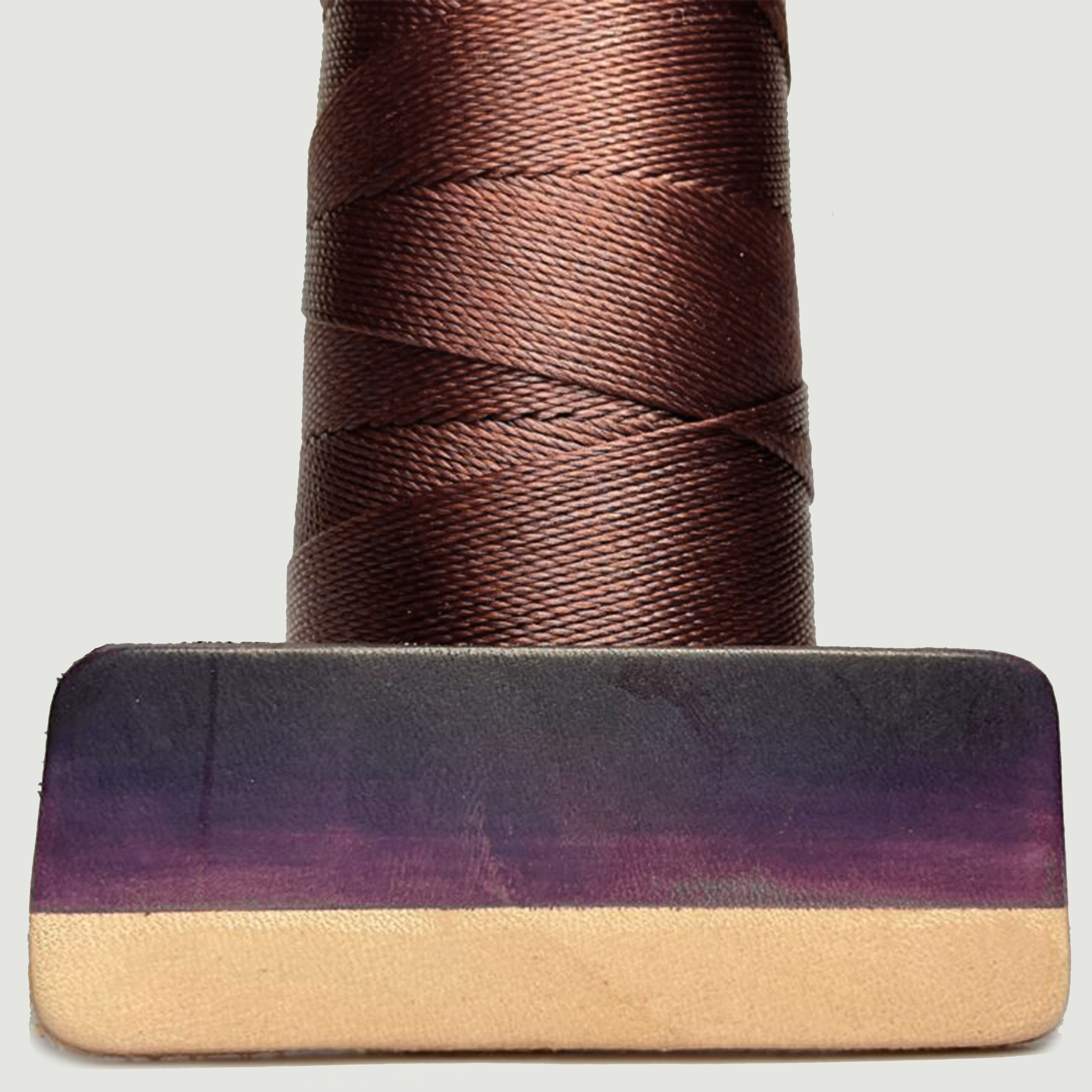 MBT tuscan red waxed polyester thread with same-color dyed leather