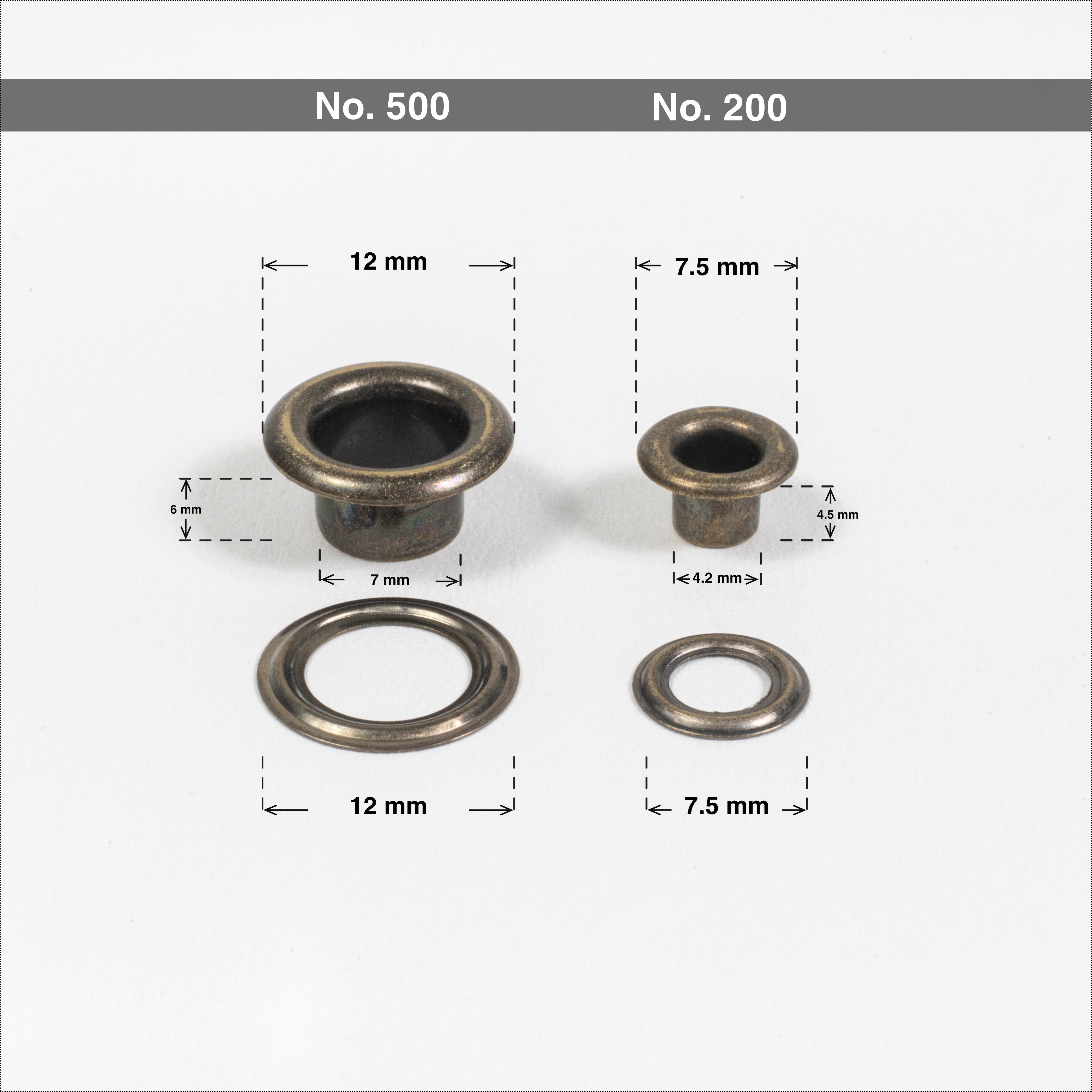 Peacock Grommets - Antique Brass