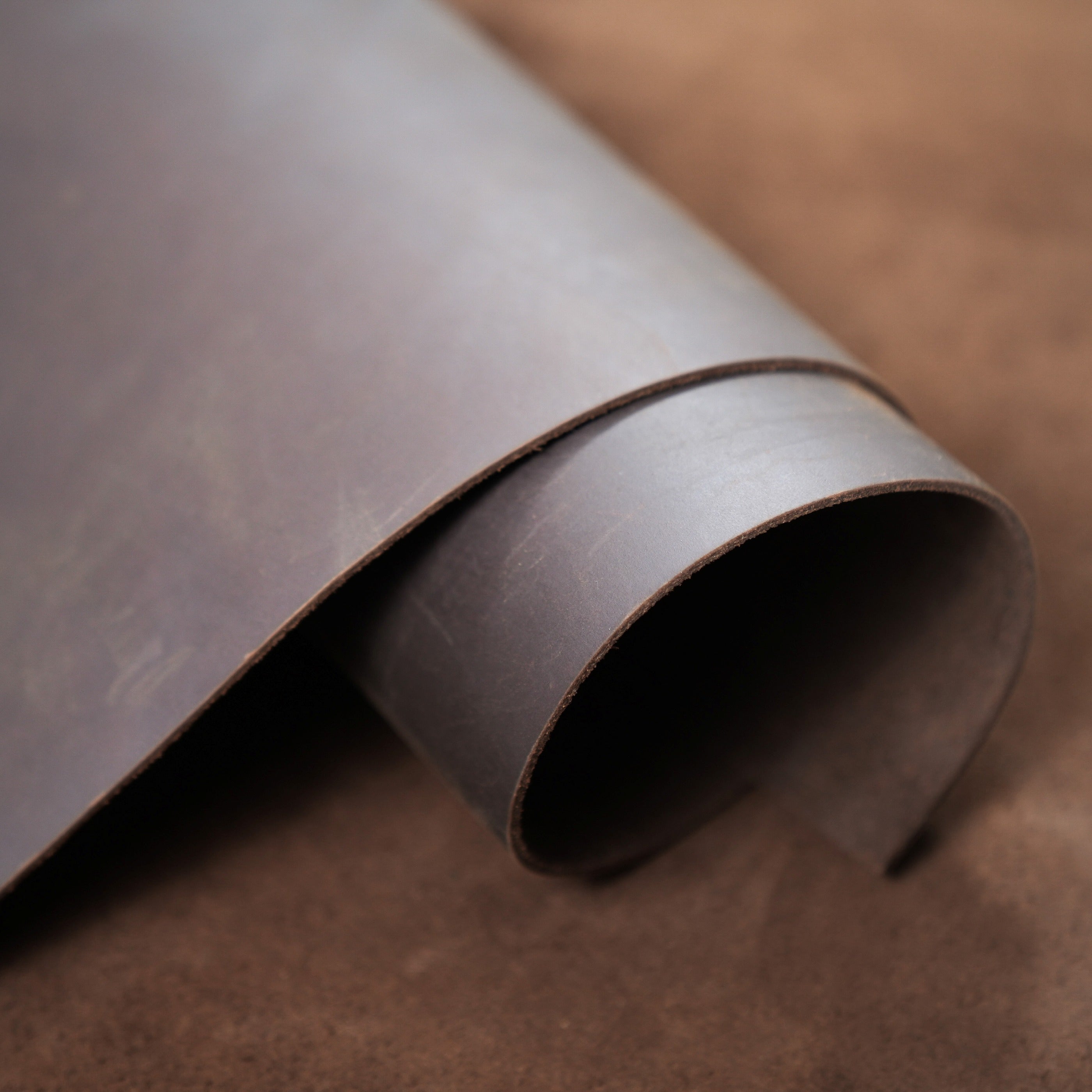 brown crazy horse leather rolled view