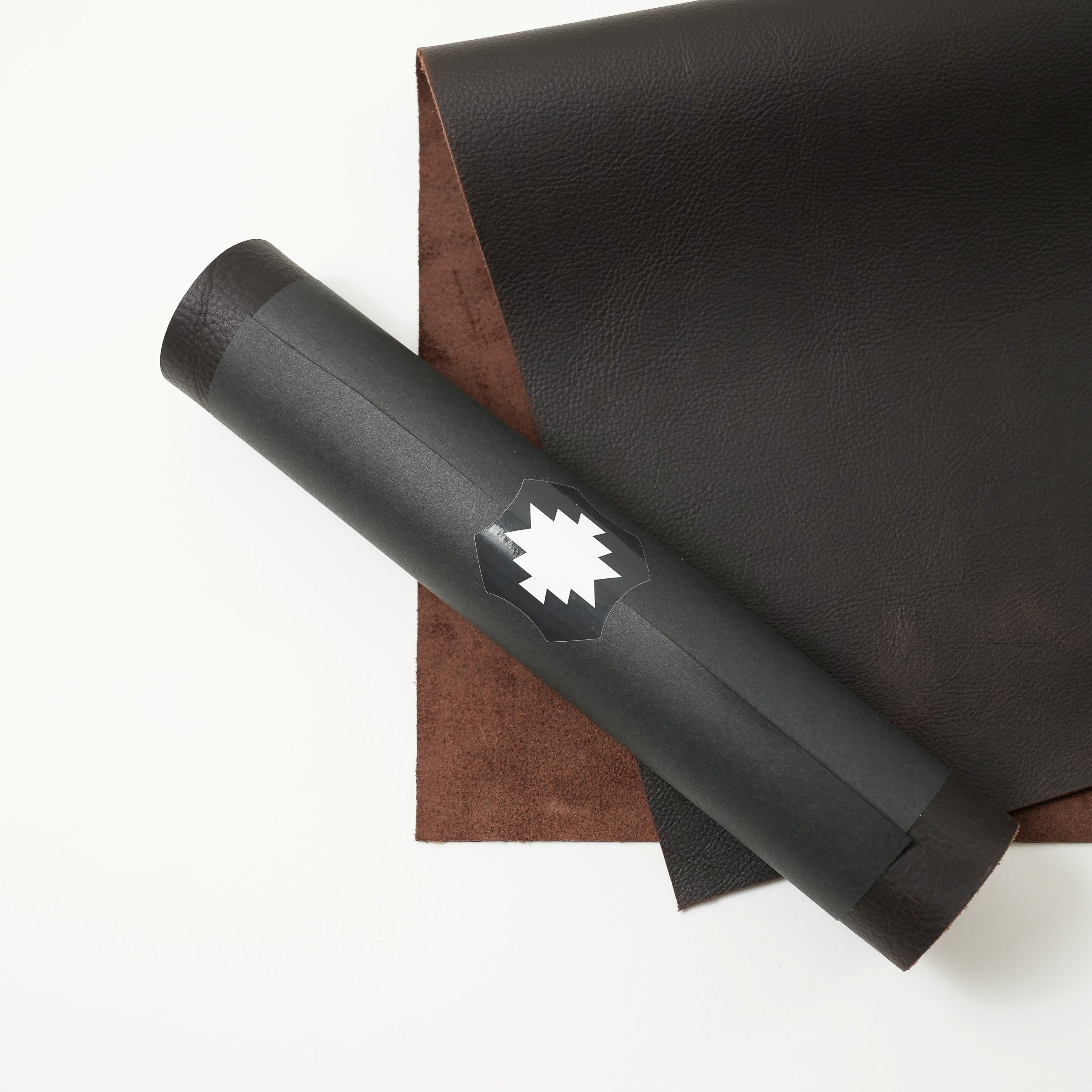 brown full grain pull up leather top view
