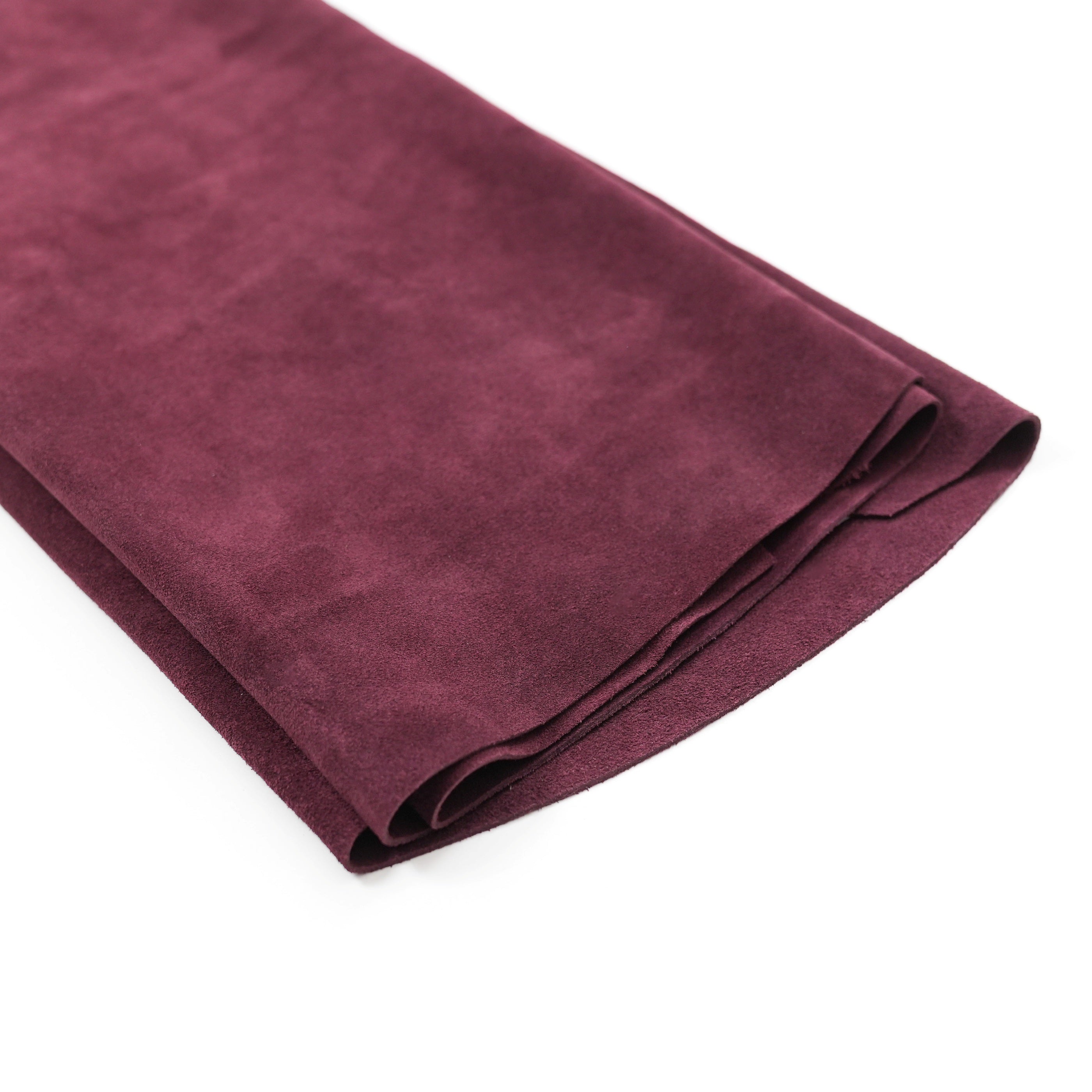 burgundy italian cowhide suede leather hide full piece