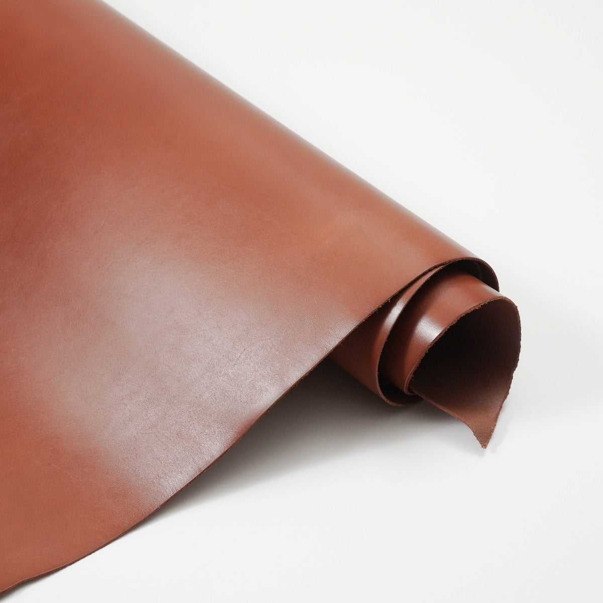 Dyed Veg Tan Leather Sides - Cognac Brown