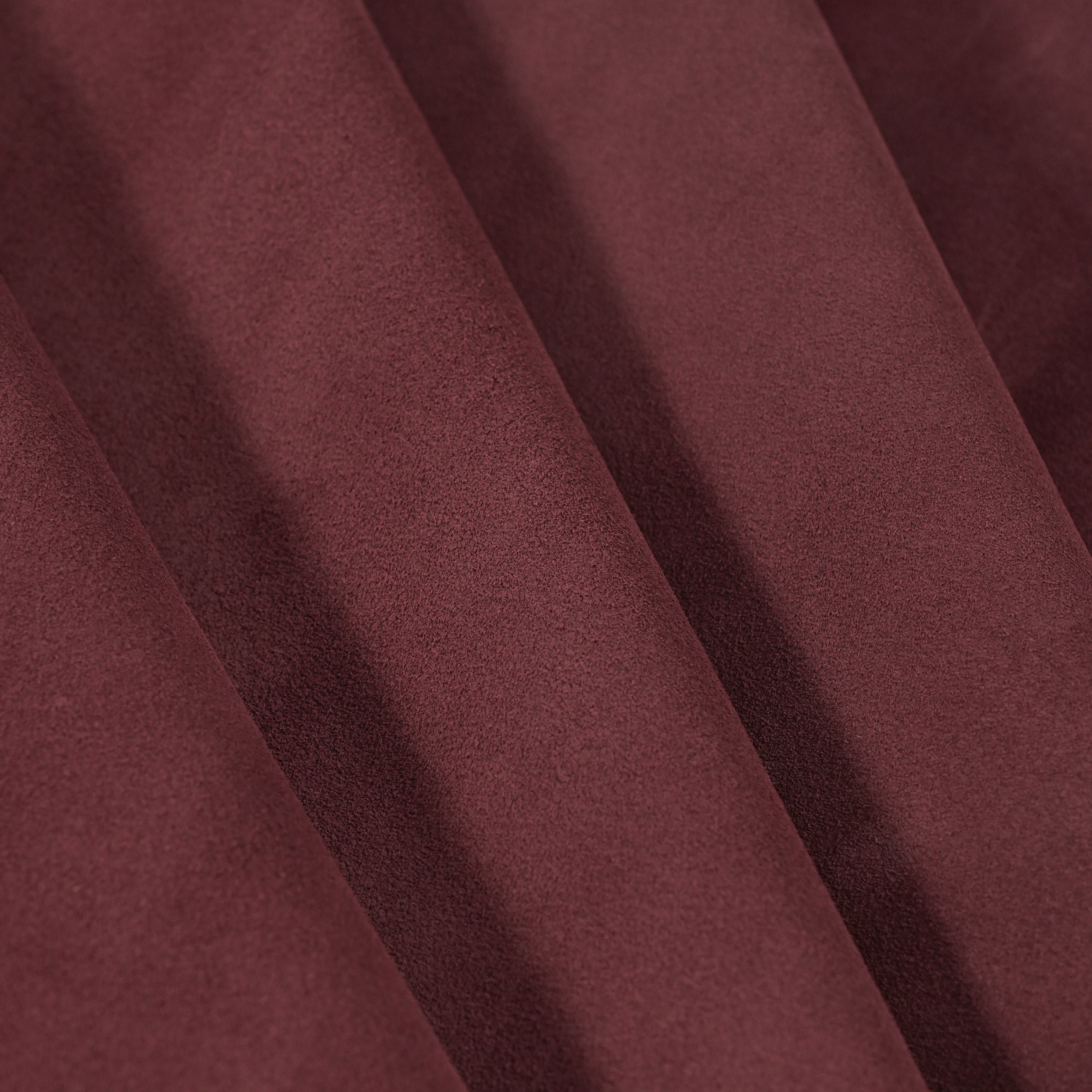 cowhide suede leather burgundy folded sheet edge detail