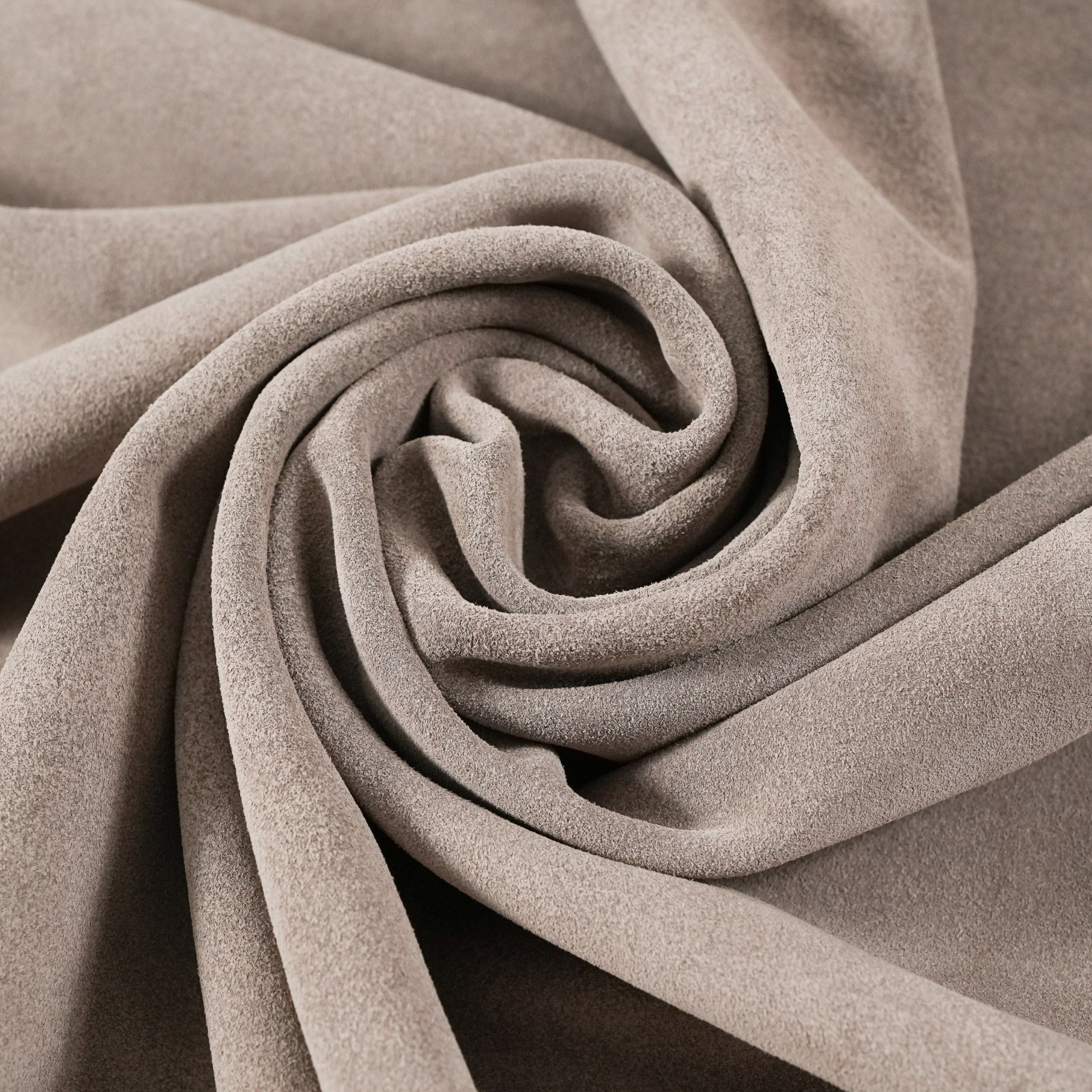 Gray cowhide suede leather