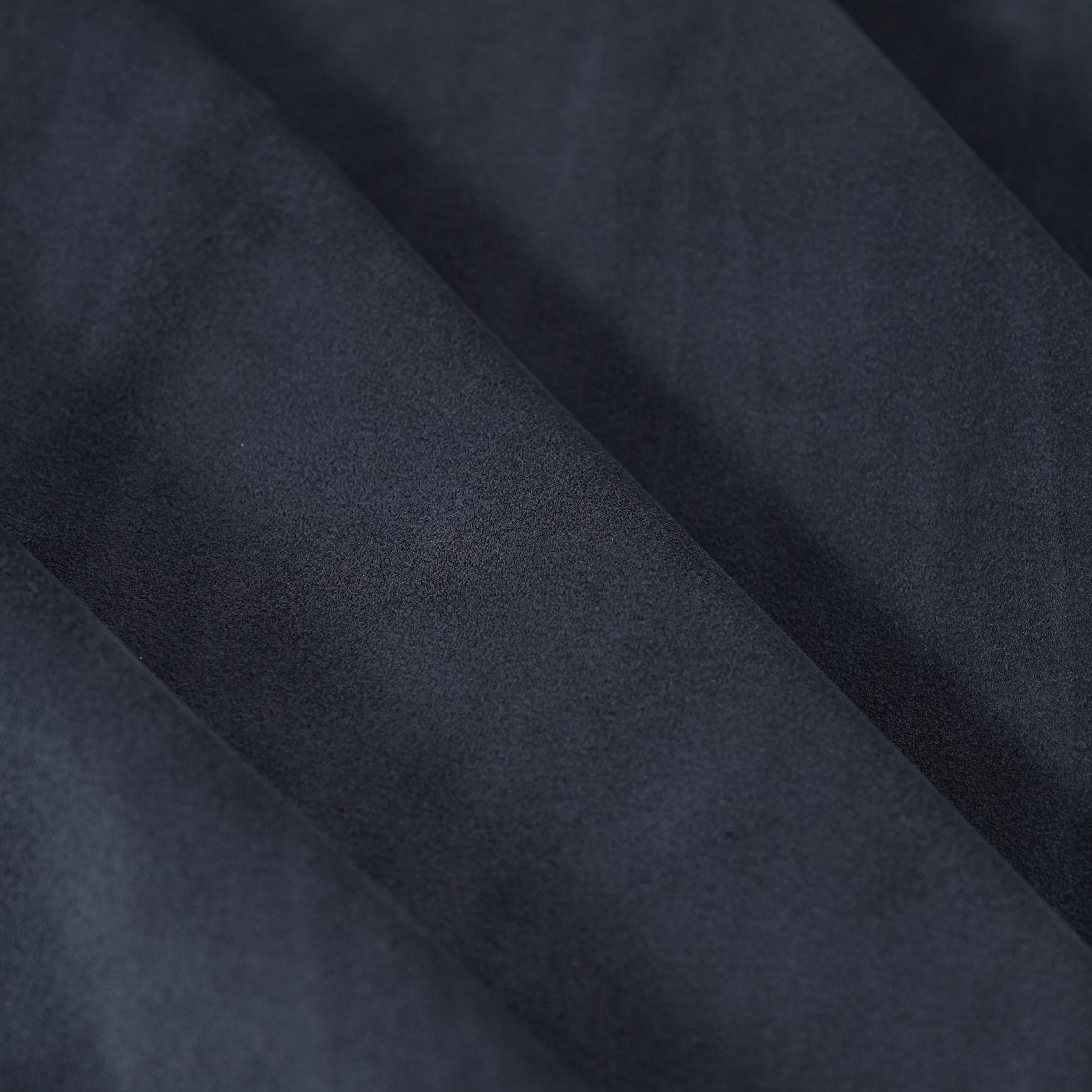 cowhide suede leather navy blue folded sheet edge detail