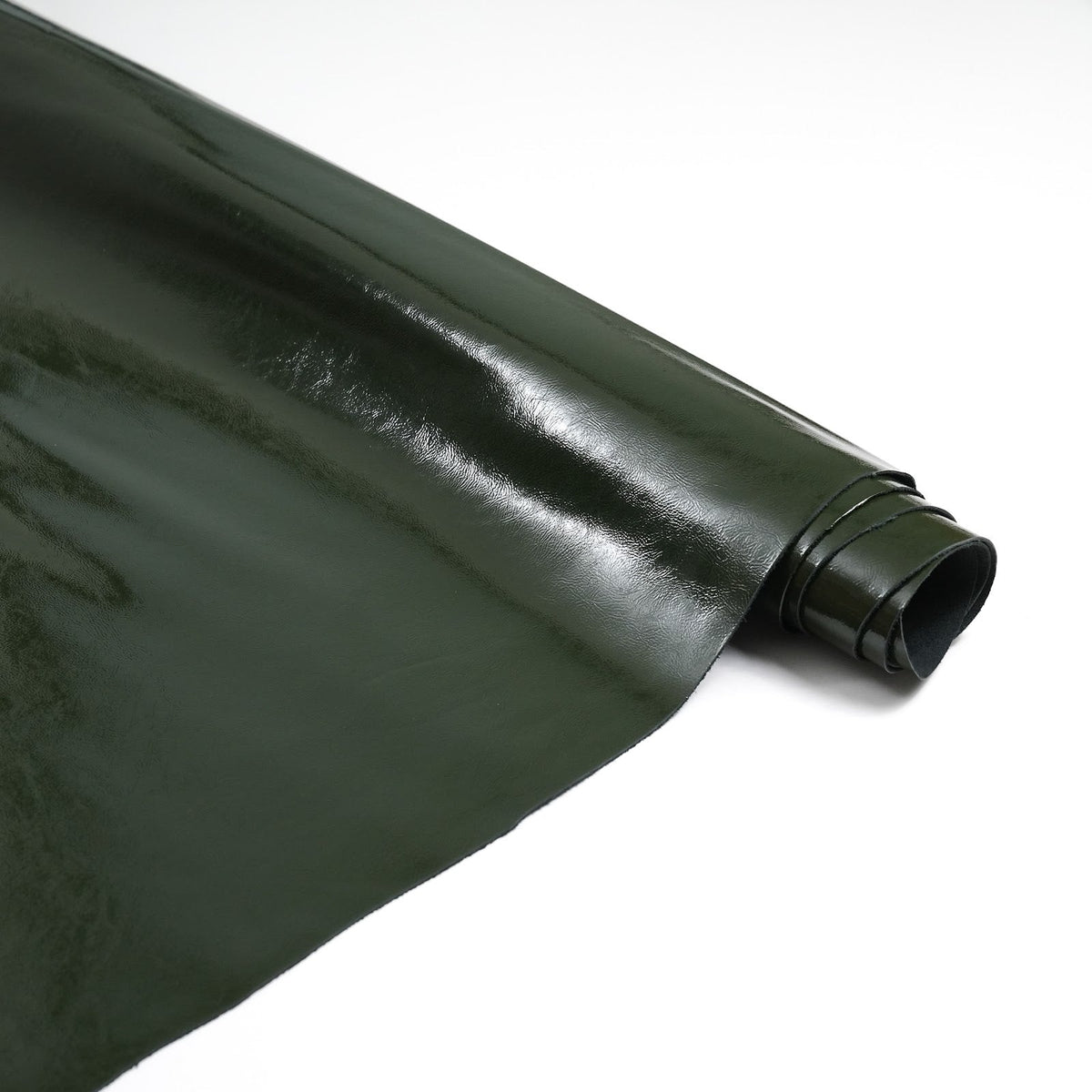 Crinkled Patent Leather Sides, 2.5-3 oz - Dark Olive Green