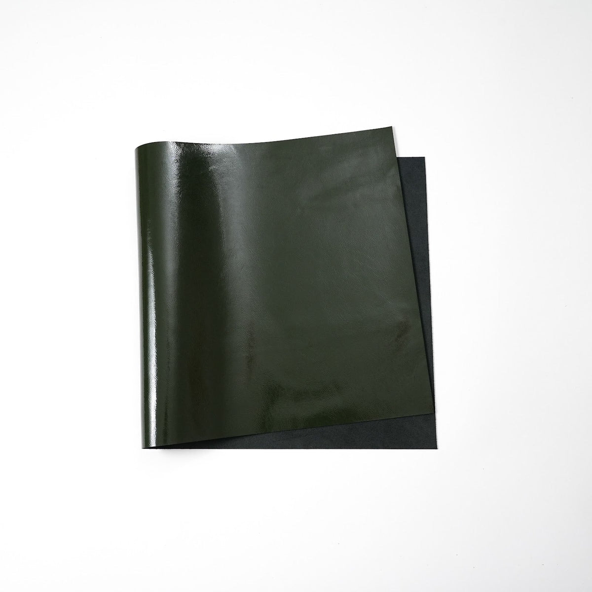 Crinkled Patent Leather Panels, 2.5–3 oz – Dark Olive Green