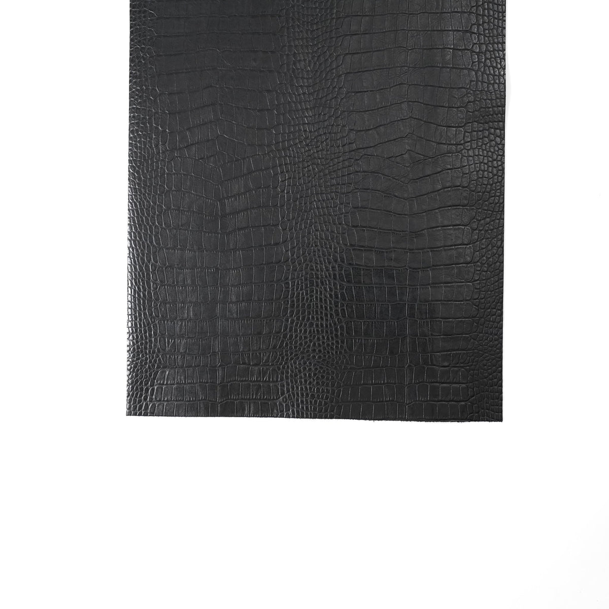 Crocodile Embossed Leather, 2.5–3 oz – Black