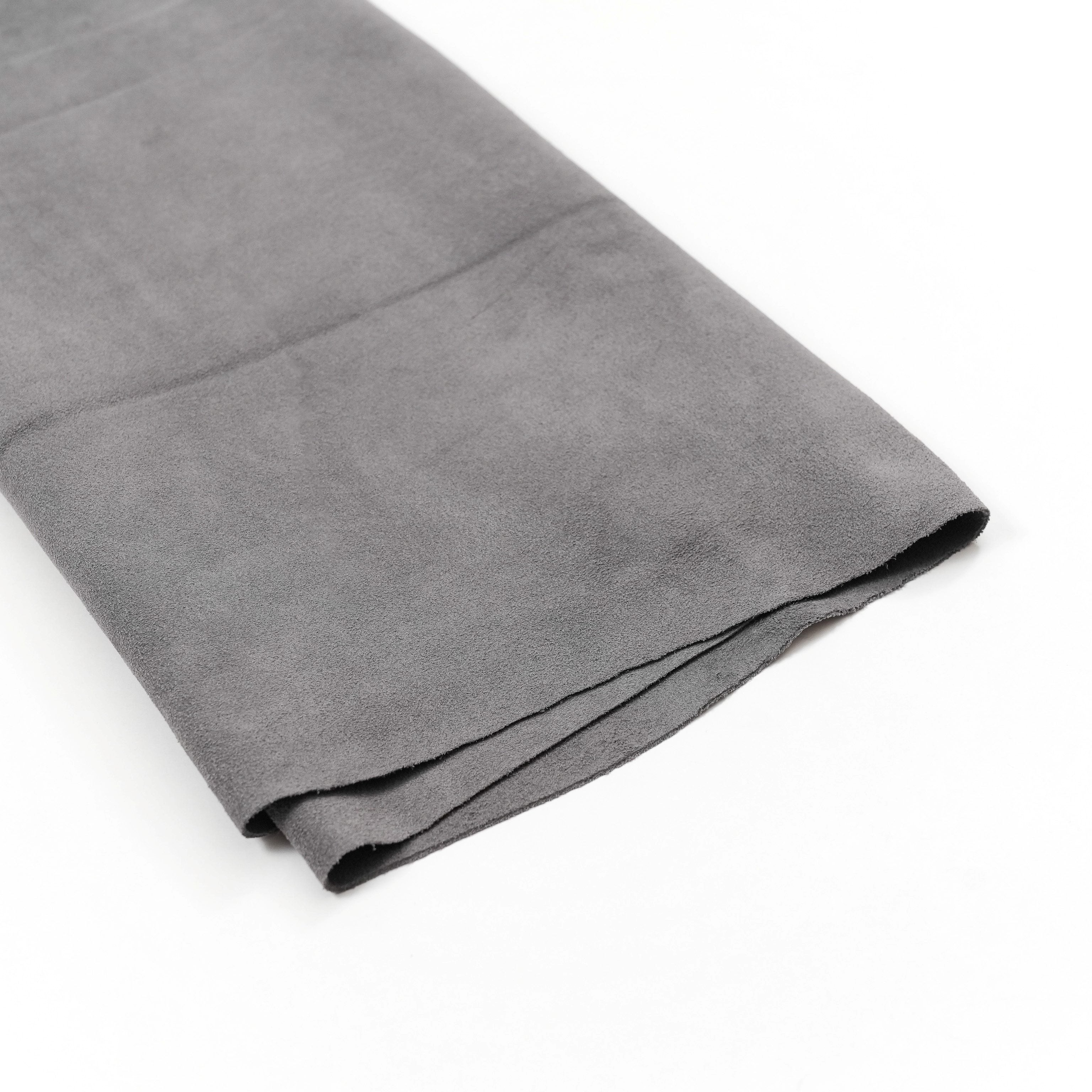 Italian Cowhide Suede Leather Panels - Gray