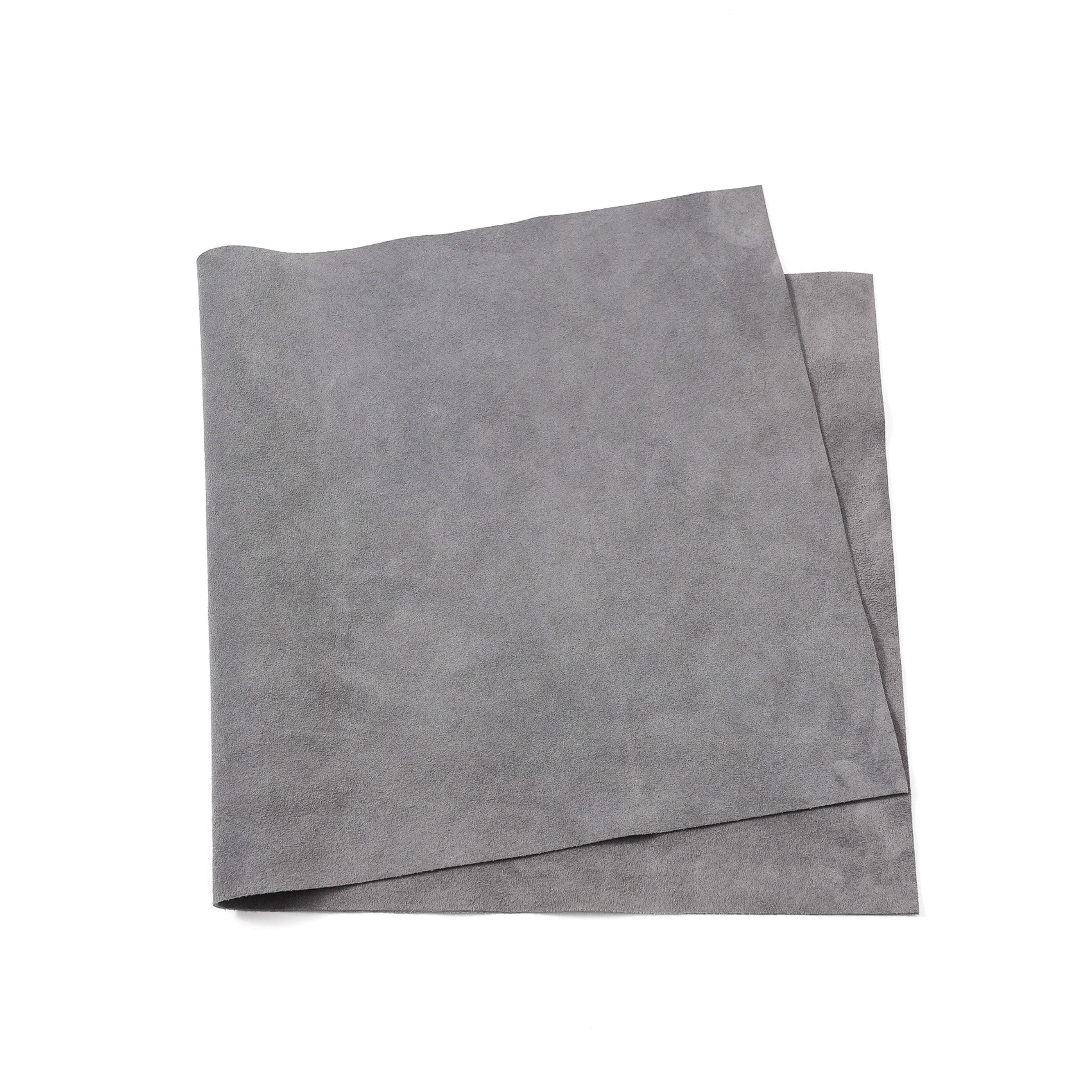 grey italian cowhide suede leather pre cut panel