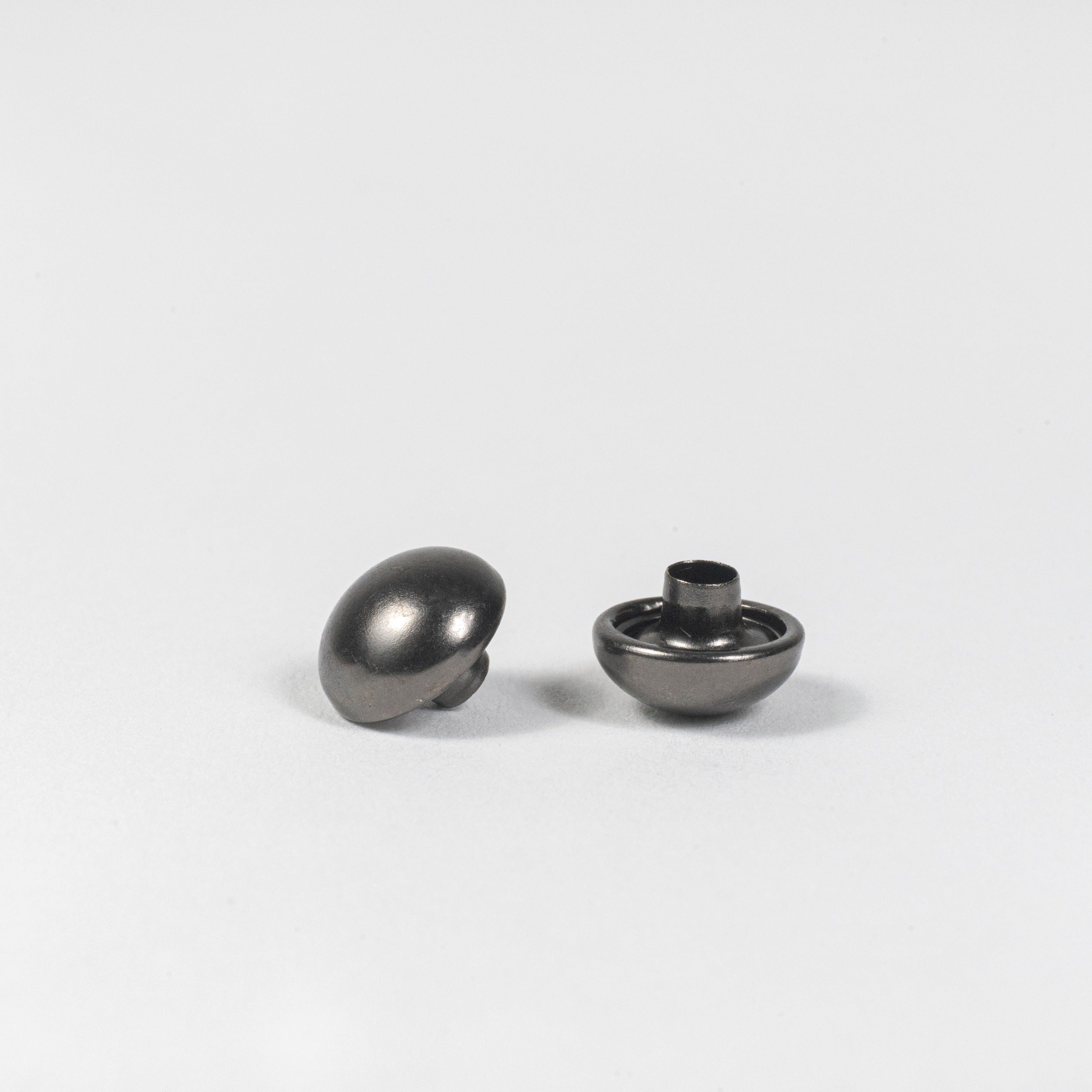 gunmetal domed rivet cap front view