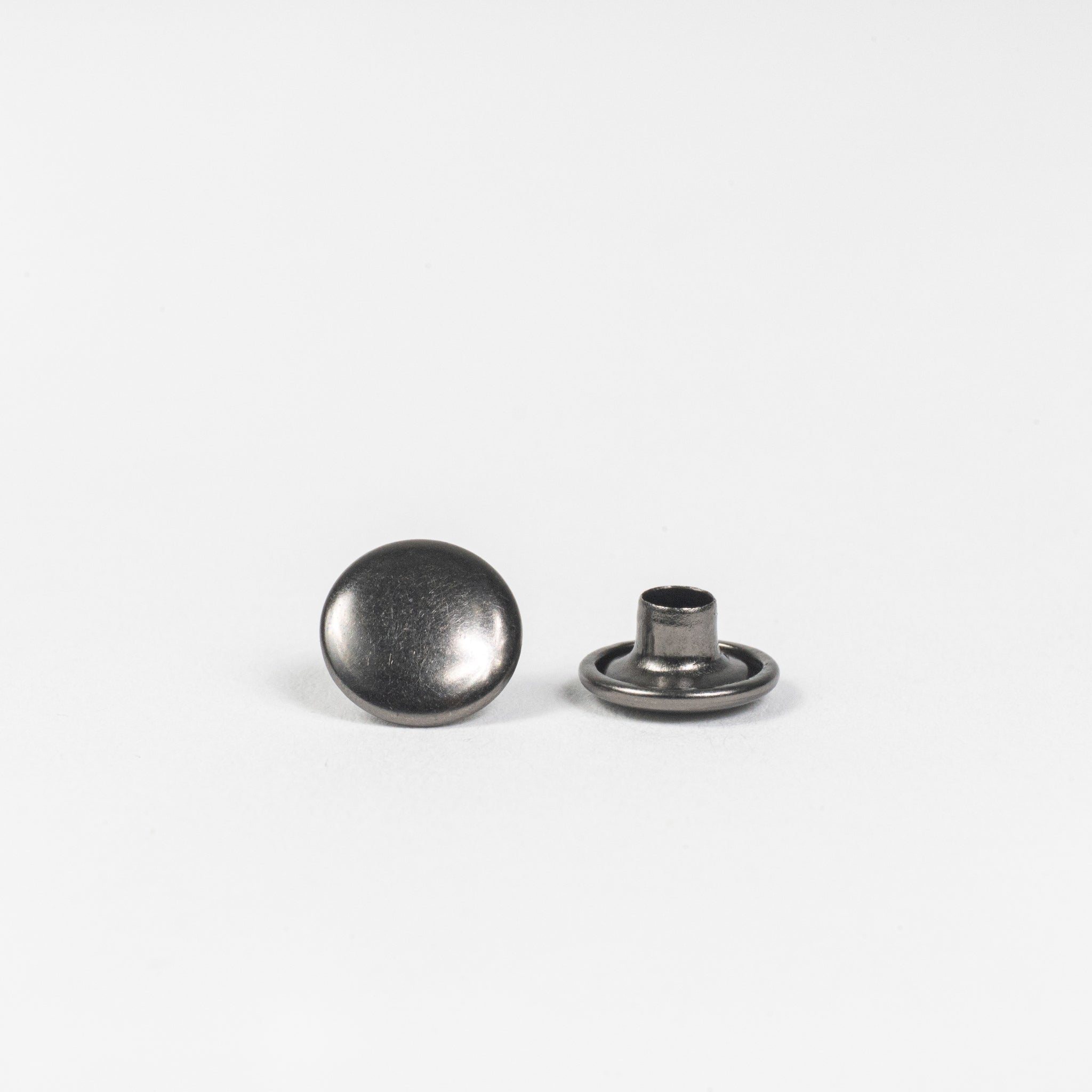 gunmetal double cap rivets top and base view