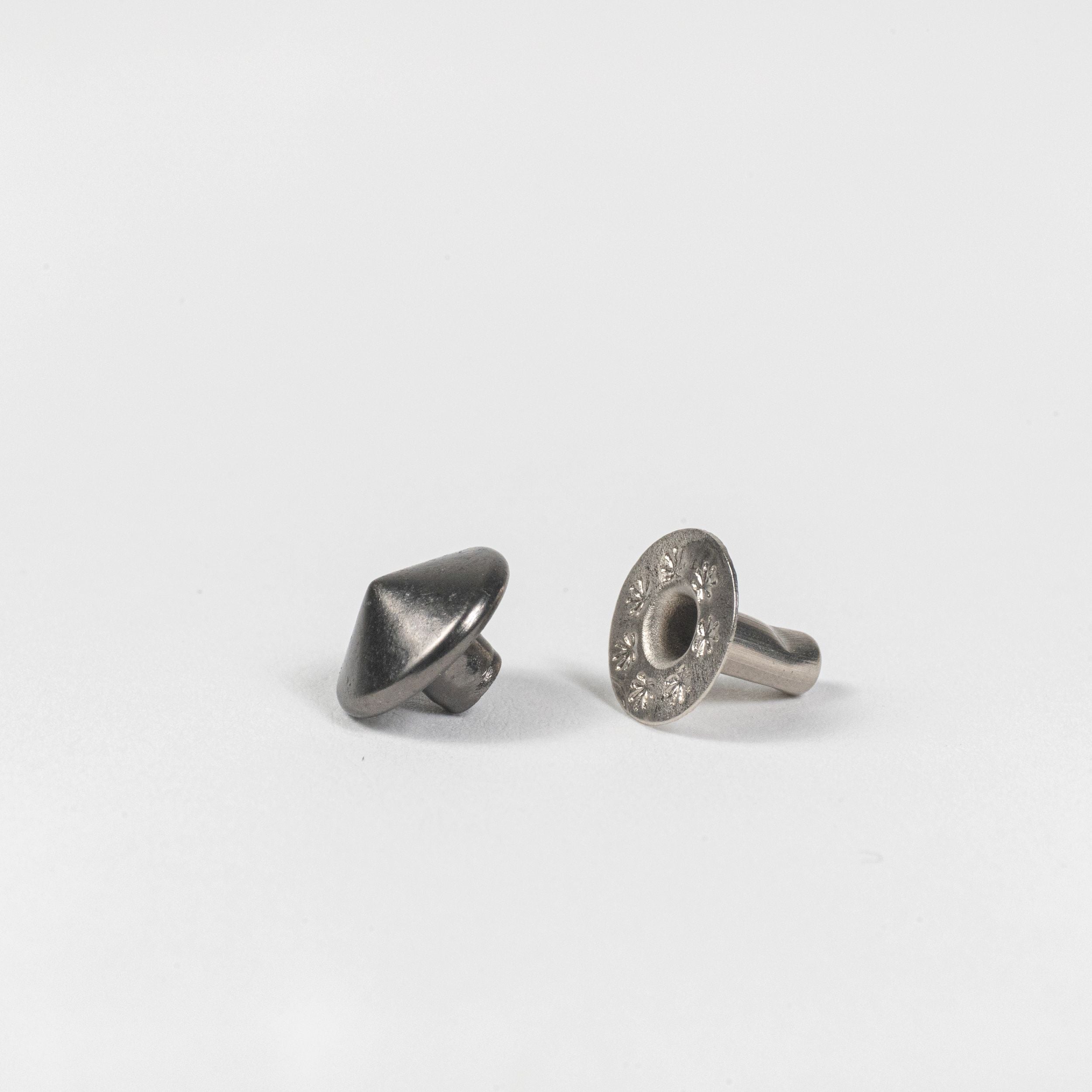gunmetal spike rivet angle view