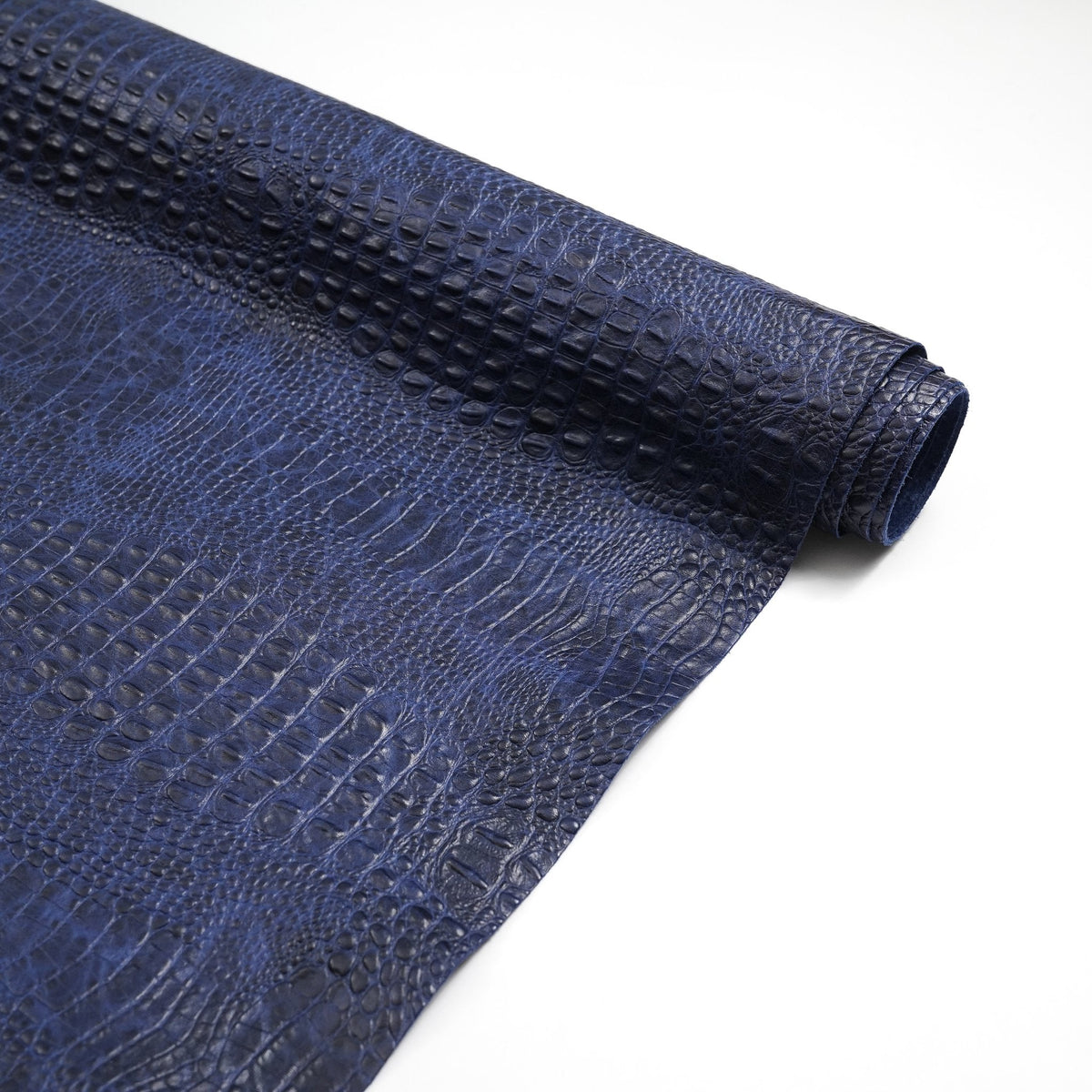 Hornback Crocodile Embossed Leather, 2.5-3 oz - Navy Blue
