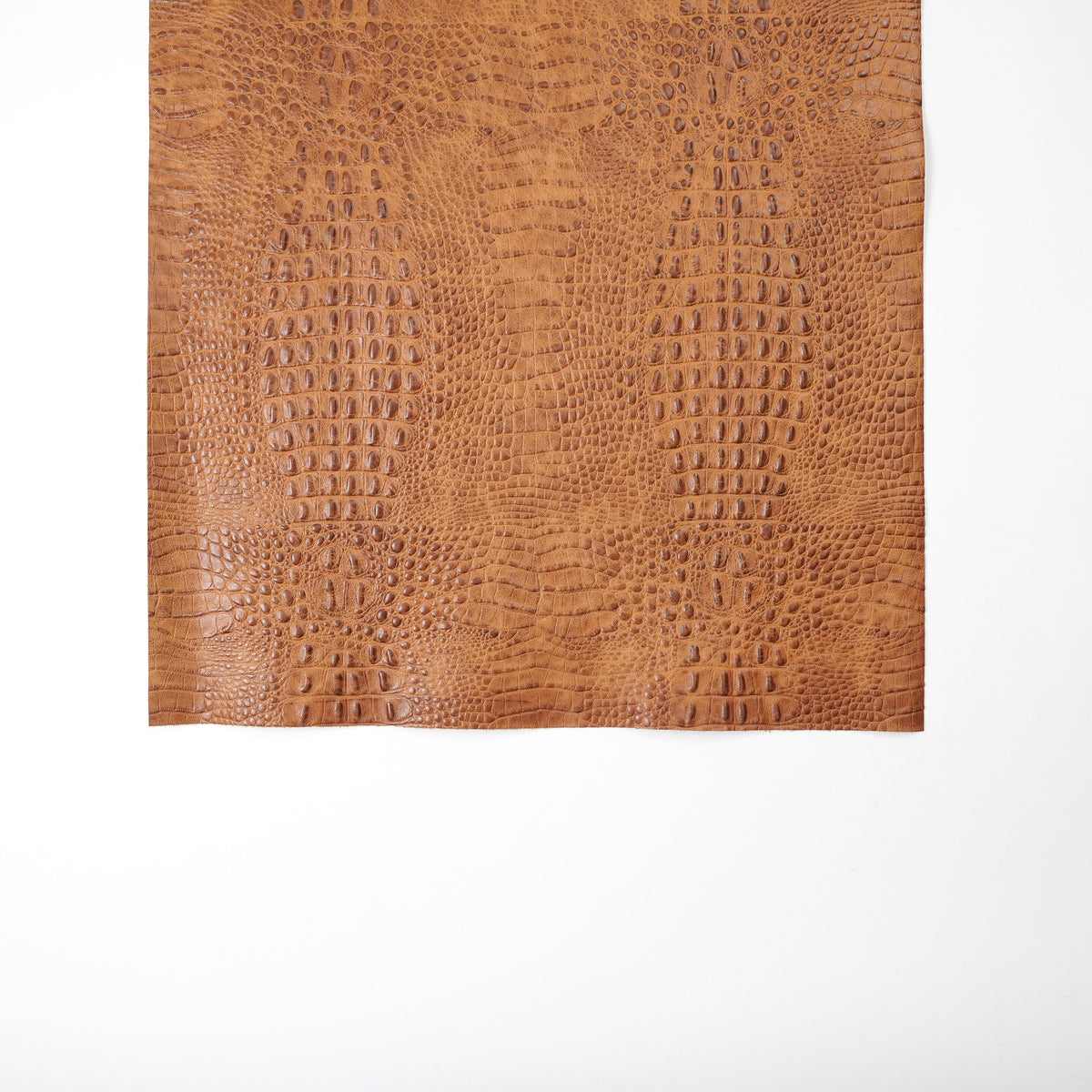 Hornback Crocodile Embossed Leather, 2.5-3 oz - Cognac Brown