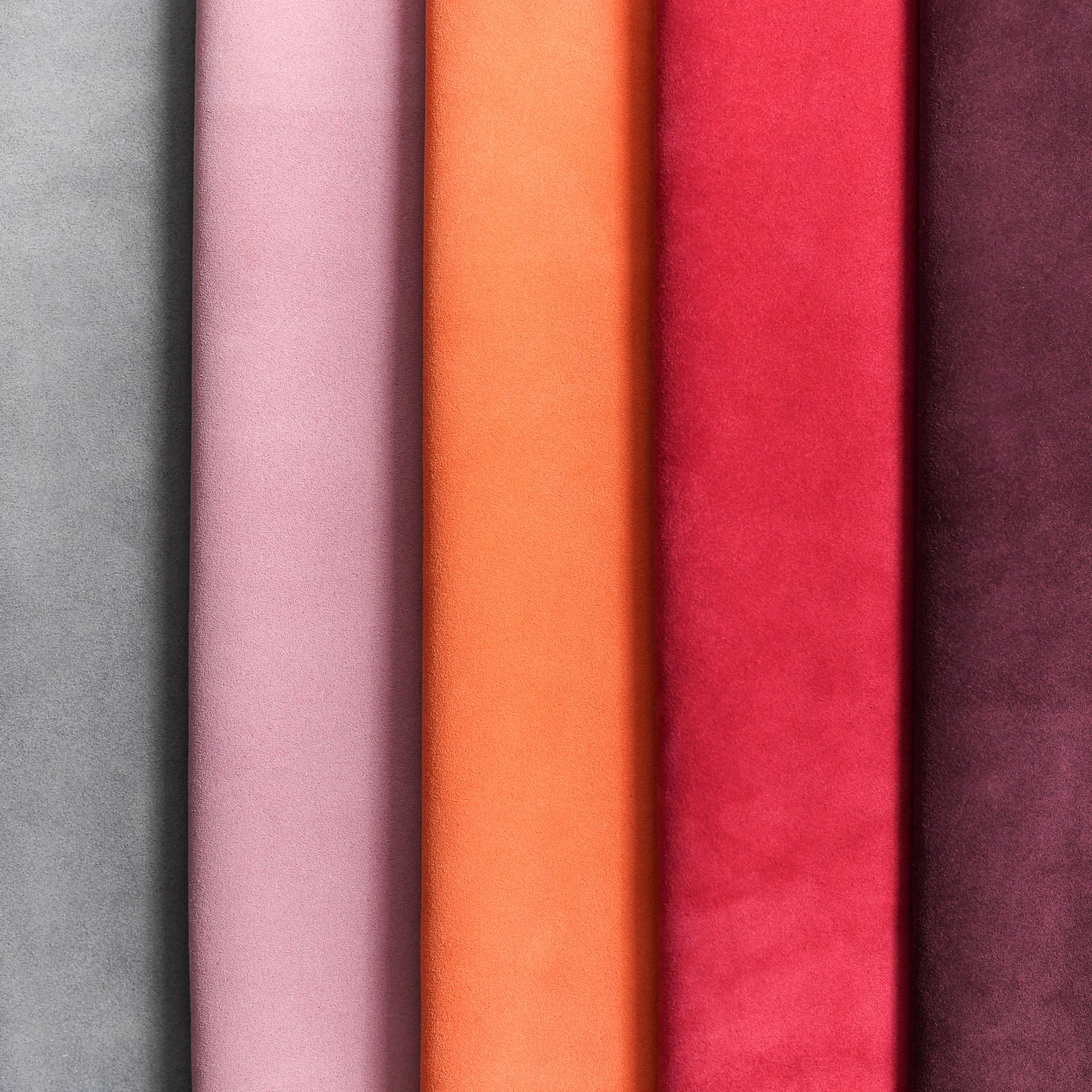 Italian Cowhide Suede Leather Hides - Orange