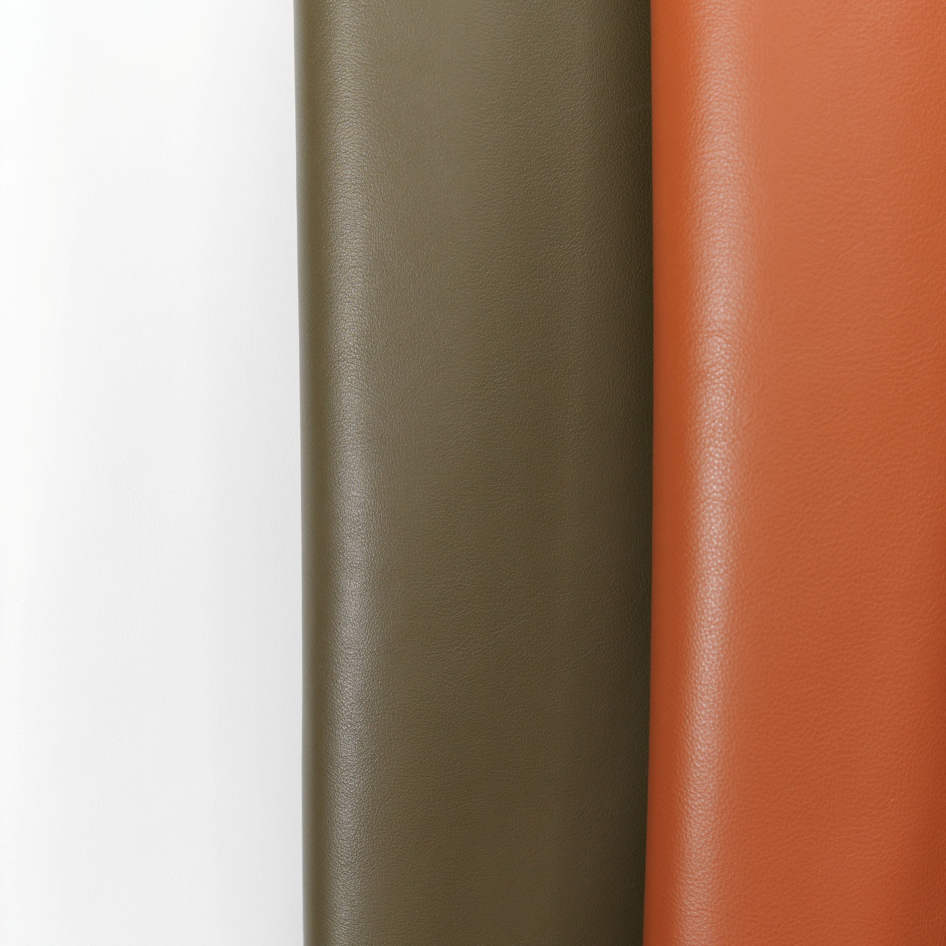 italian nappa calfskin leather close up olive green