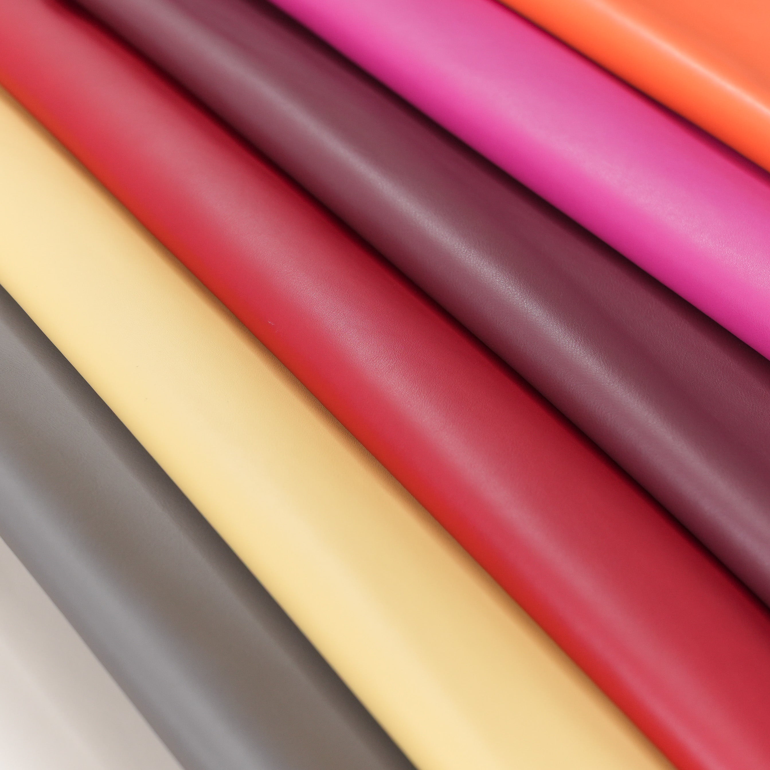 italian nappa calfskin leather close up various colors