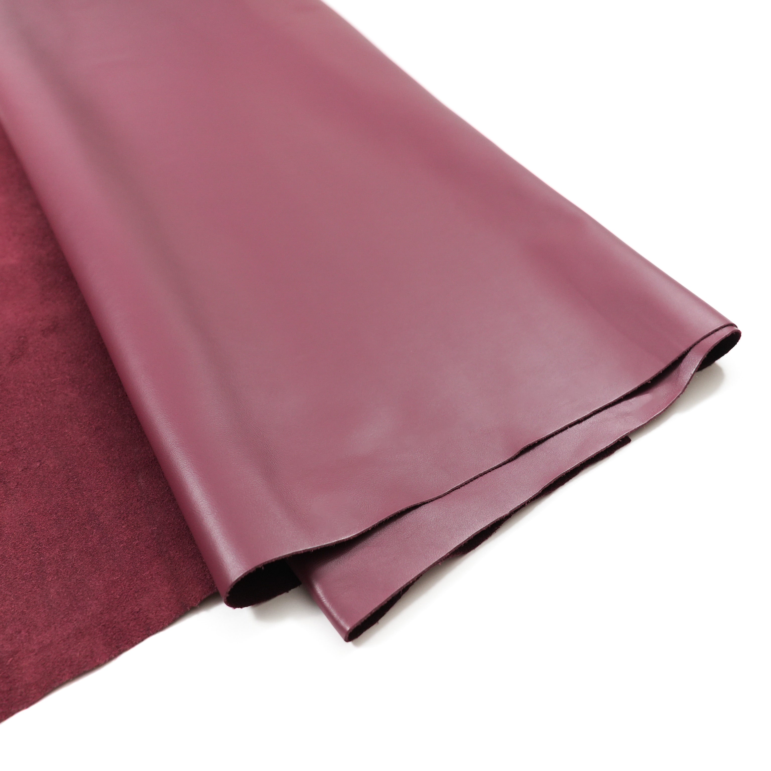 italian nappa calfskin leather hide burgundy color