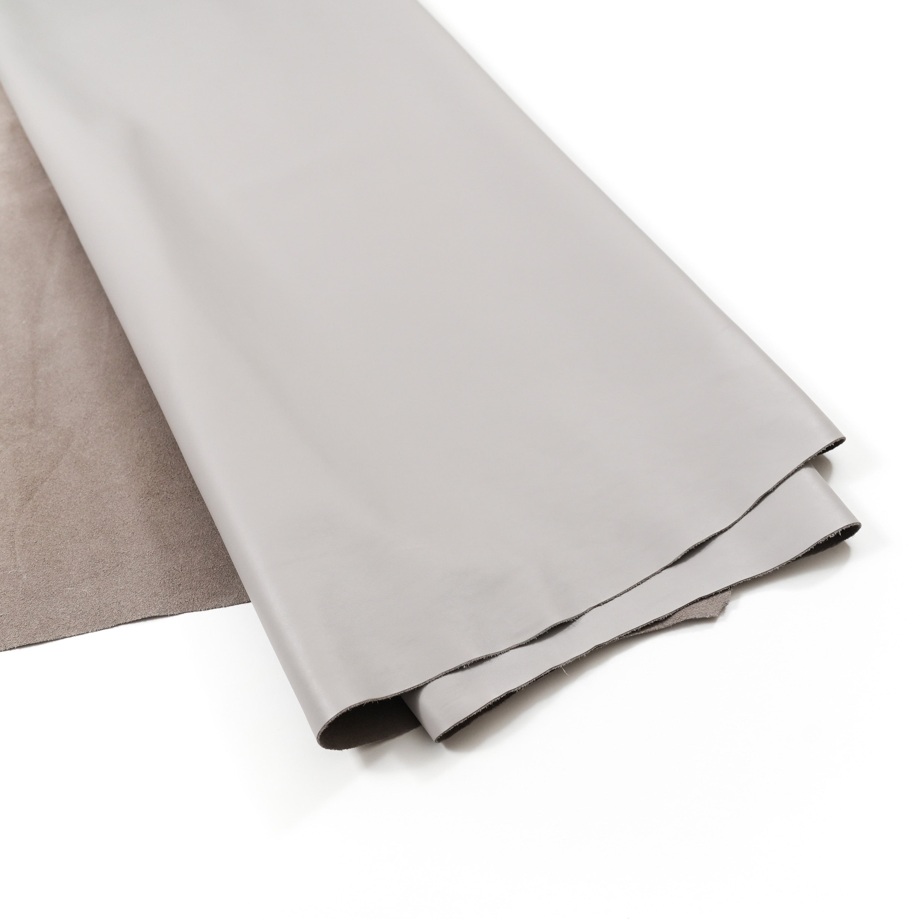 italian nappa calfskin leather hide light gray color