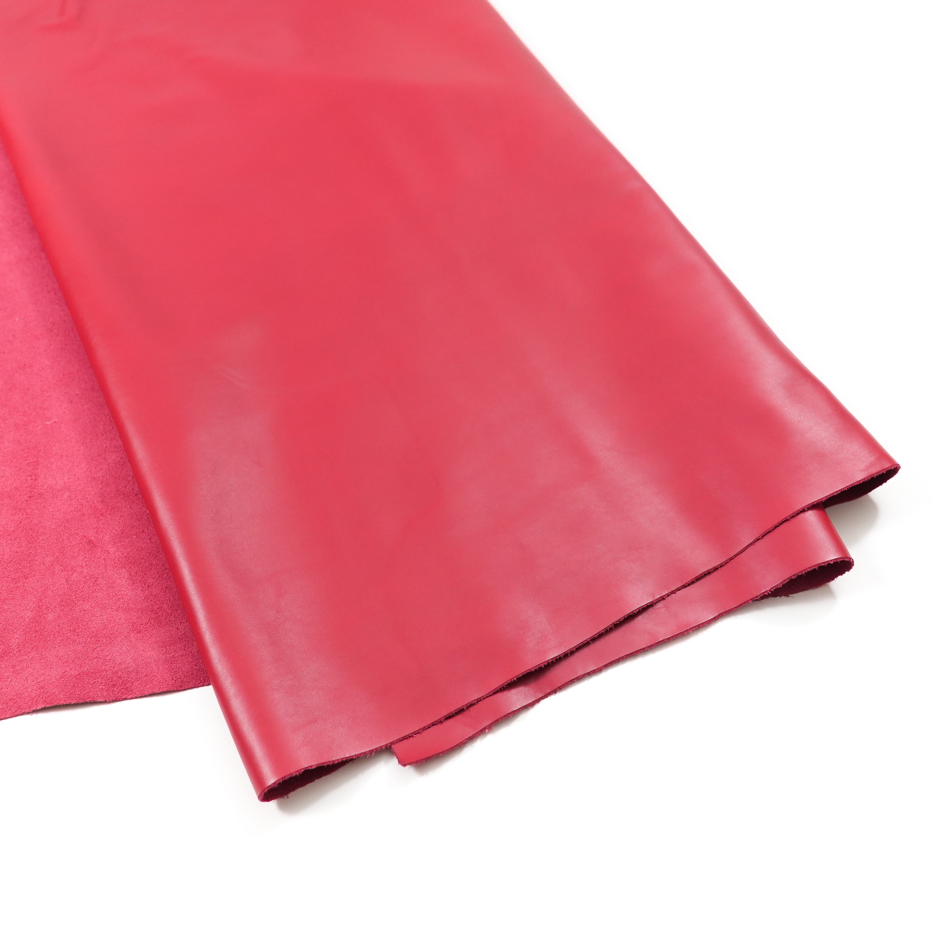 italian nappa calfskin leather hide red color