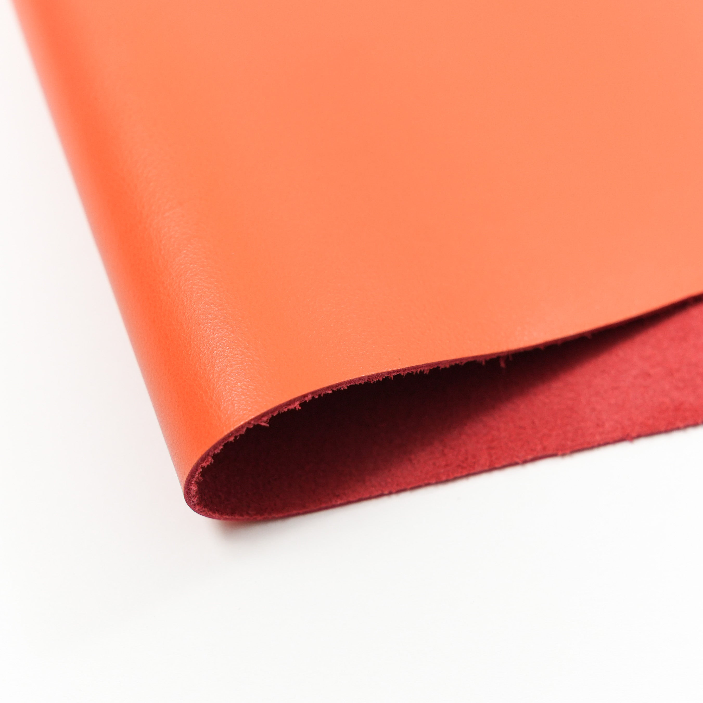 italian nappa calfskin leather panel orange color
