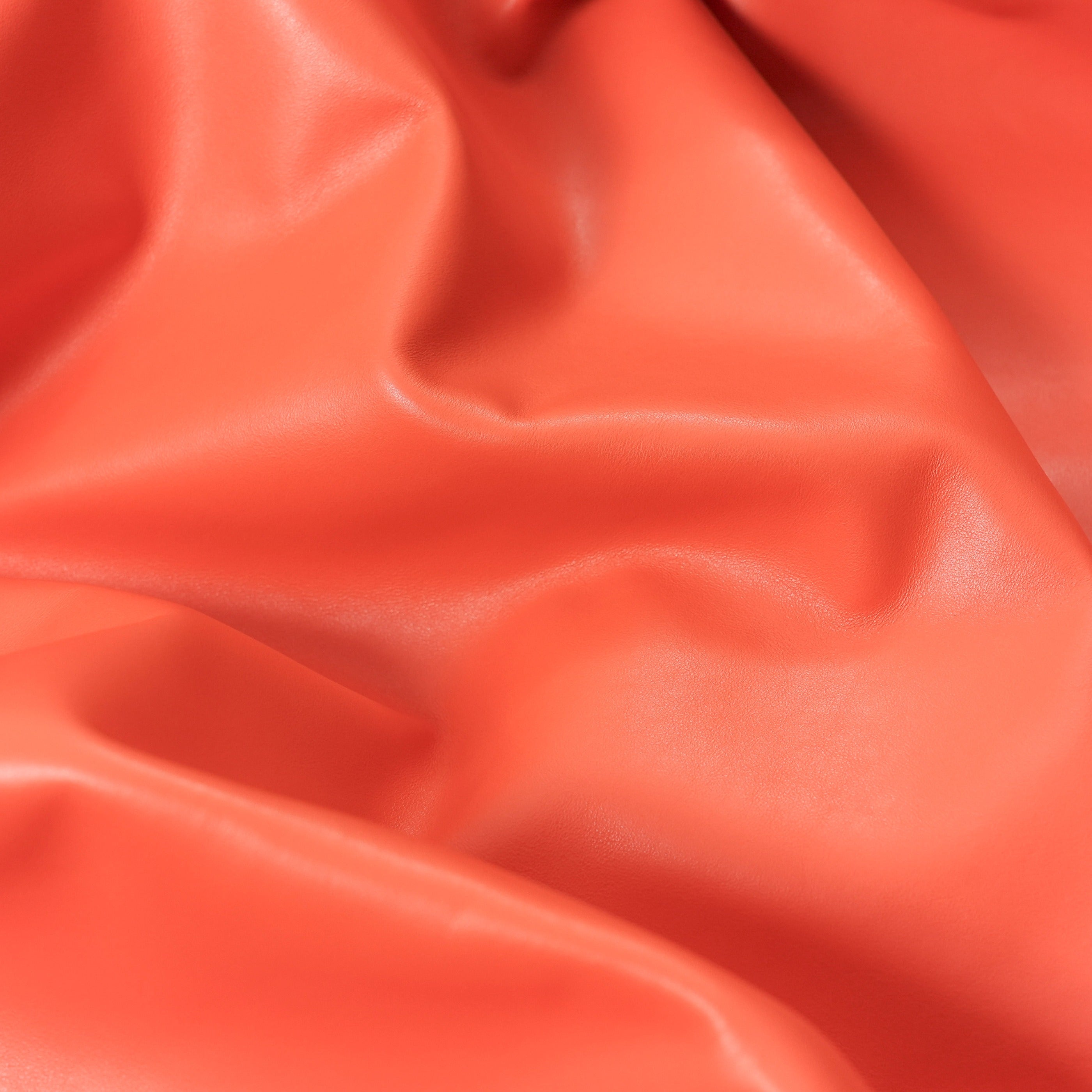 italian nappa calfskin leather surface detail orange color