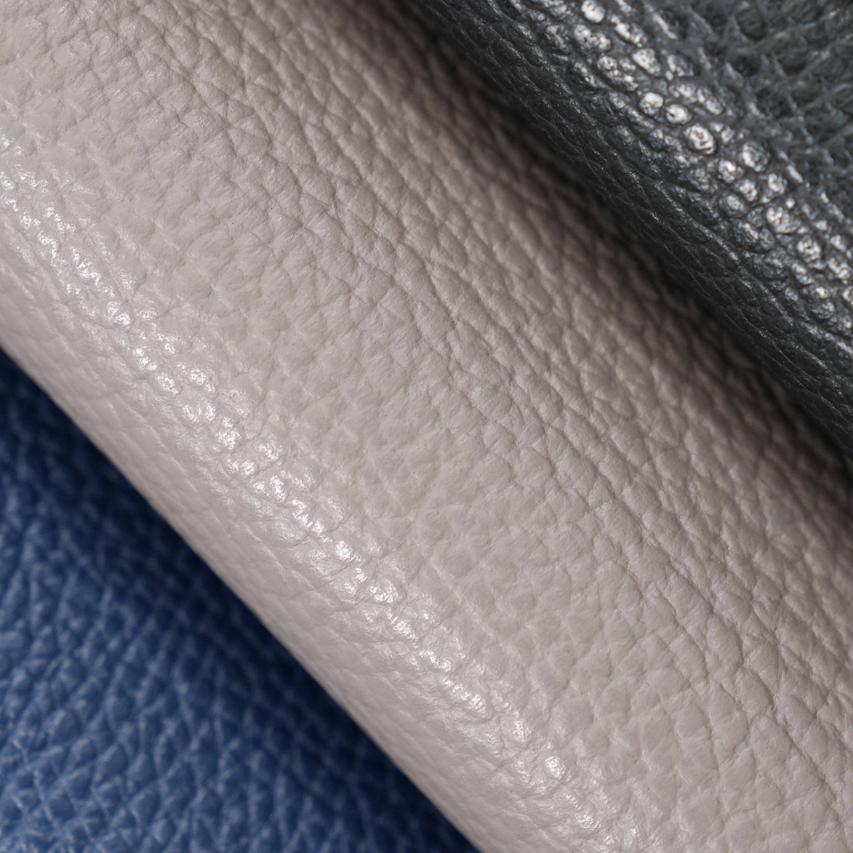 Italian Pebble Grain Leather Panels - Gray