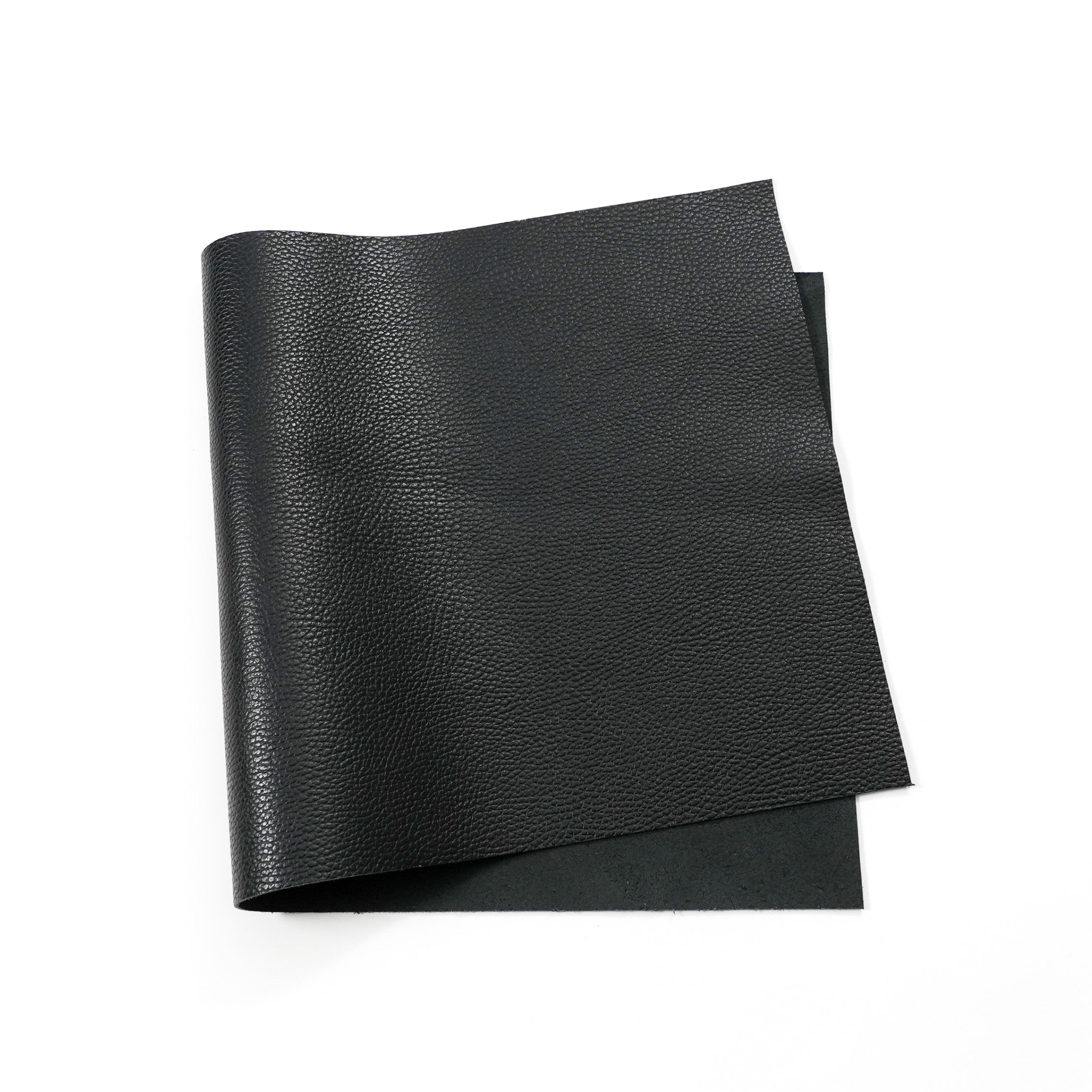 italian pebble grain cowhide leather pre cut sheet black