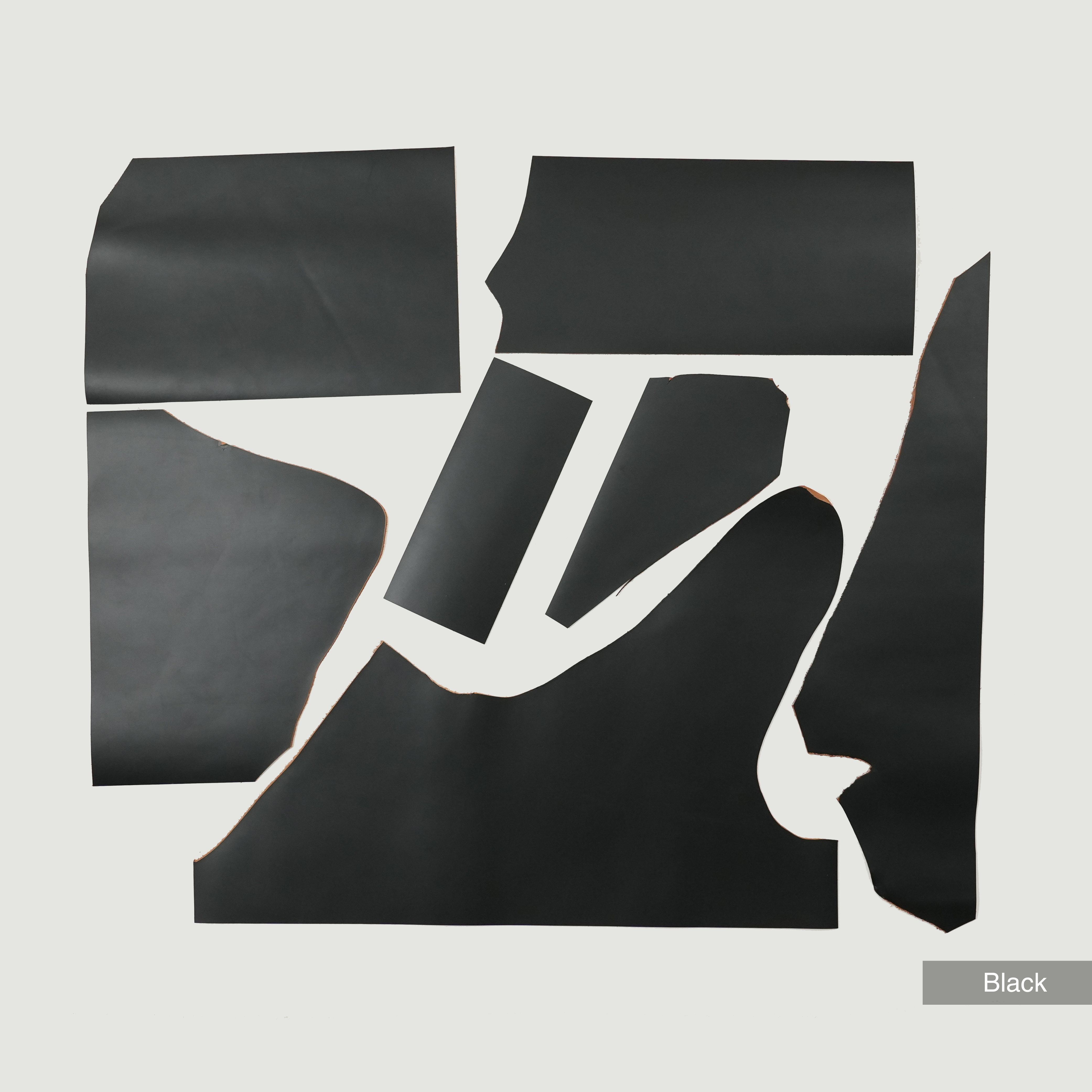 italian premium pigmented leather scraps remnants black