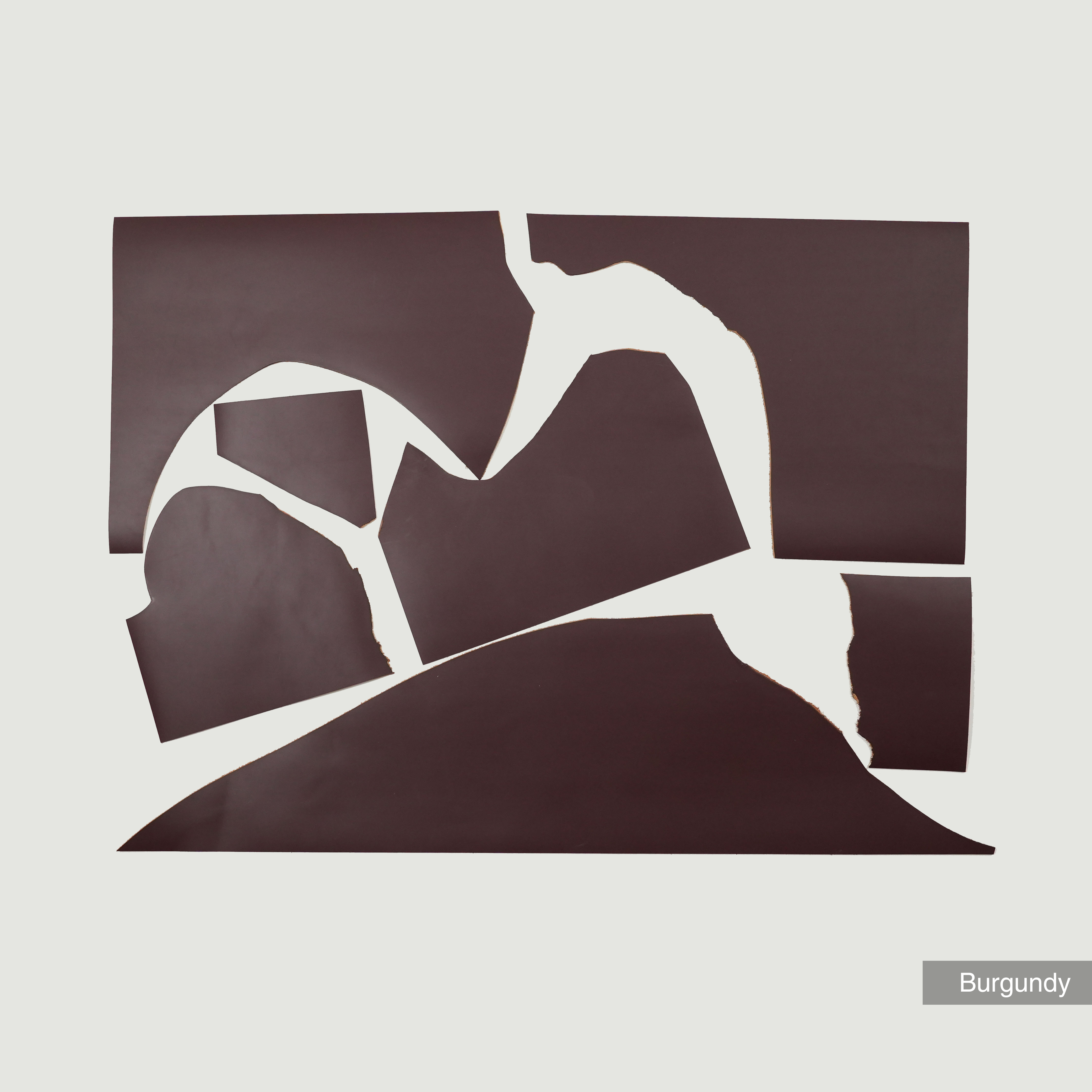 italian premium pigmented leather scraps remnants burgundy