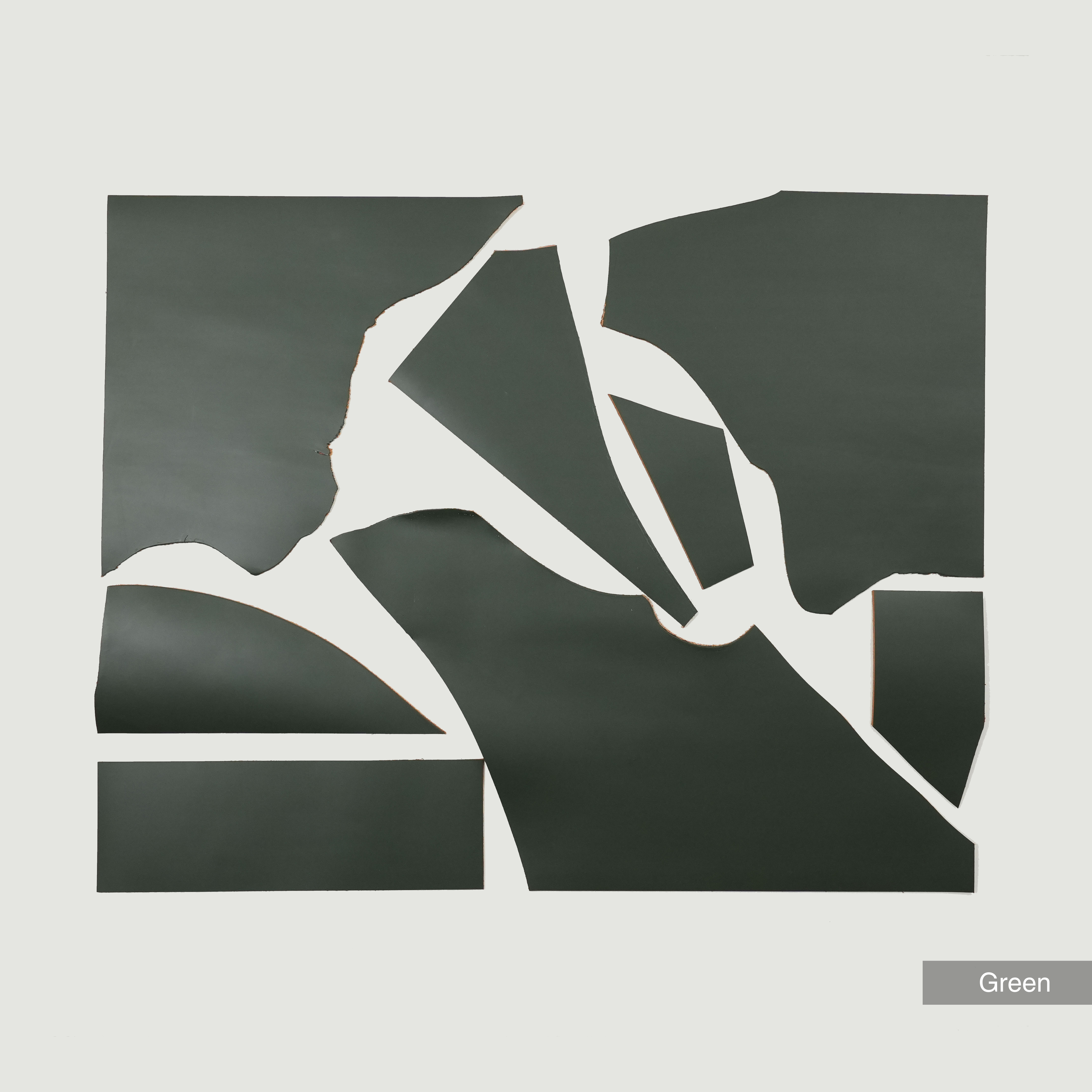 italian premium pigmented leather scraps remnants green