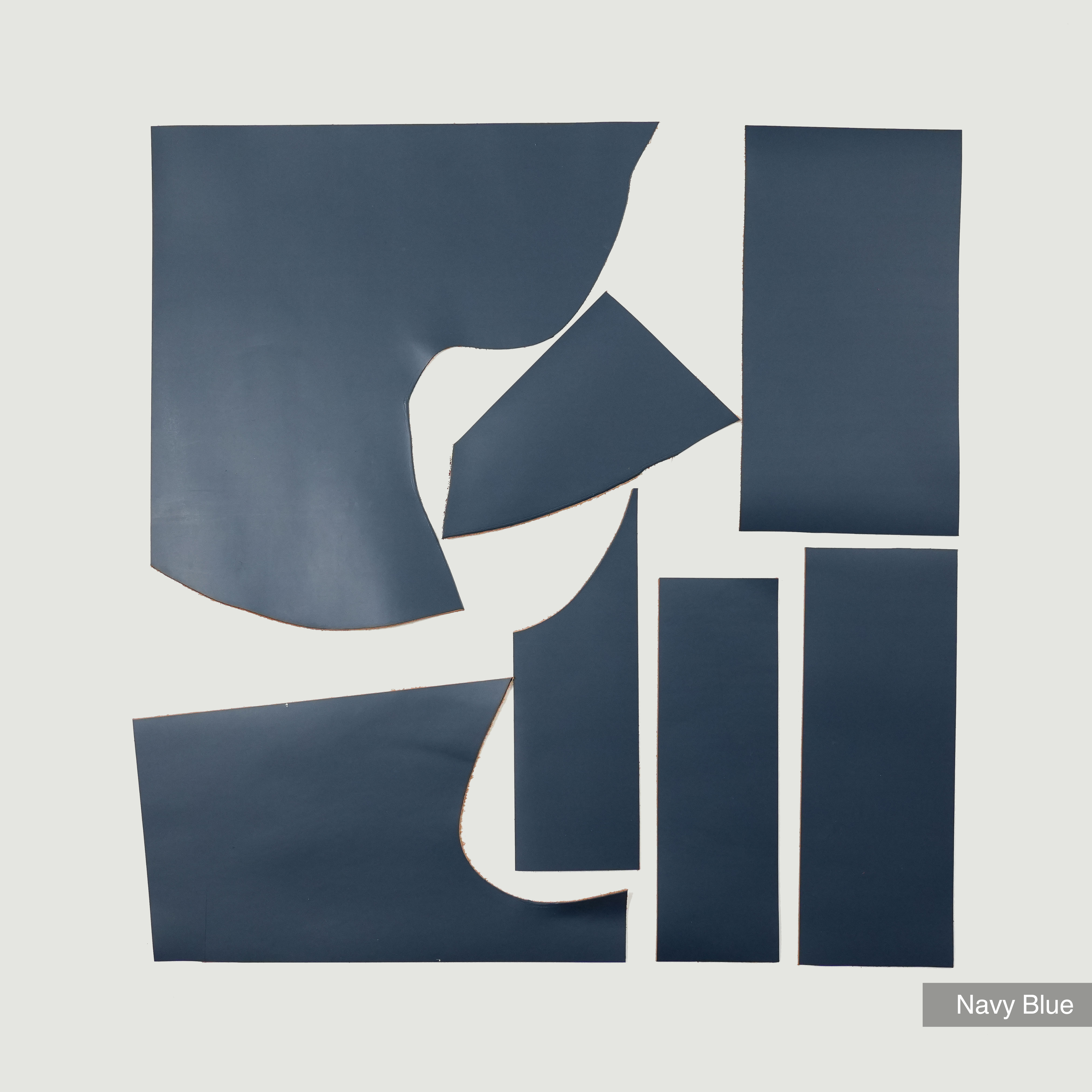 italian premium pigmented leather scraps remnants navy blue