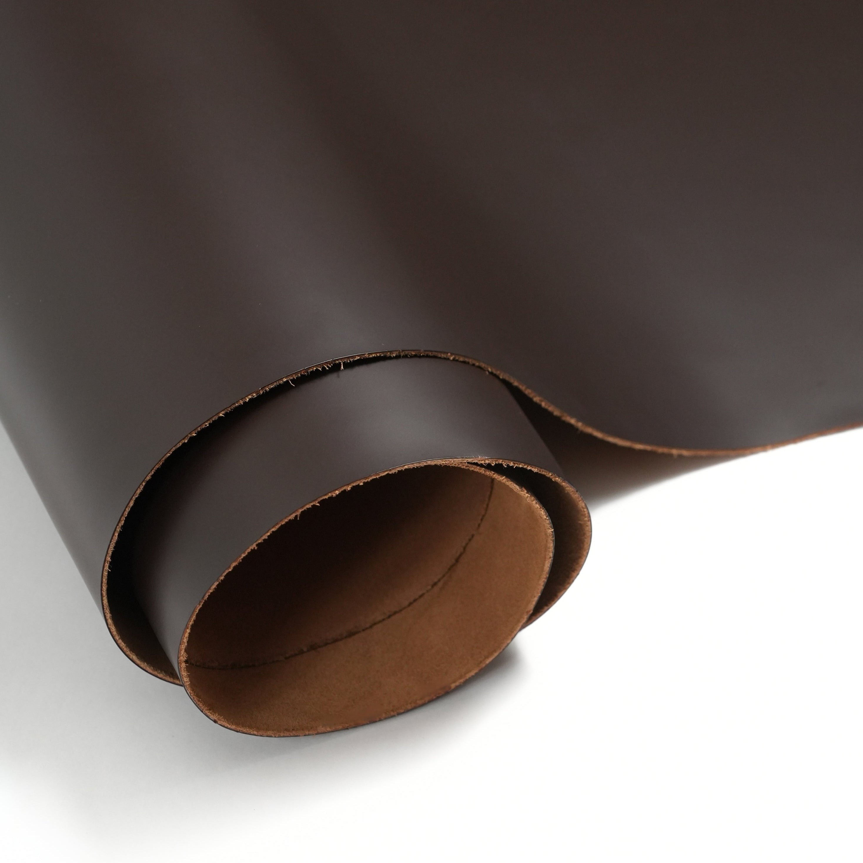 italian smooth leather sides brown flat sheet top view