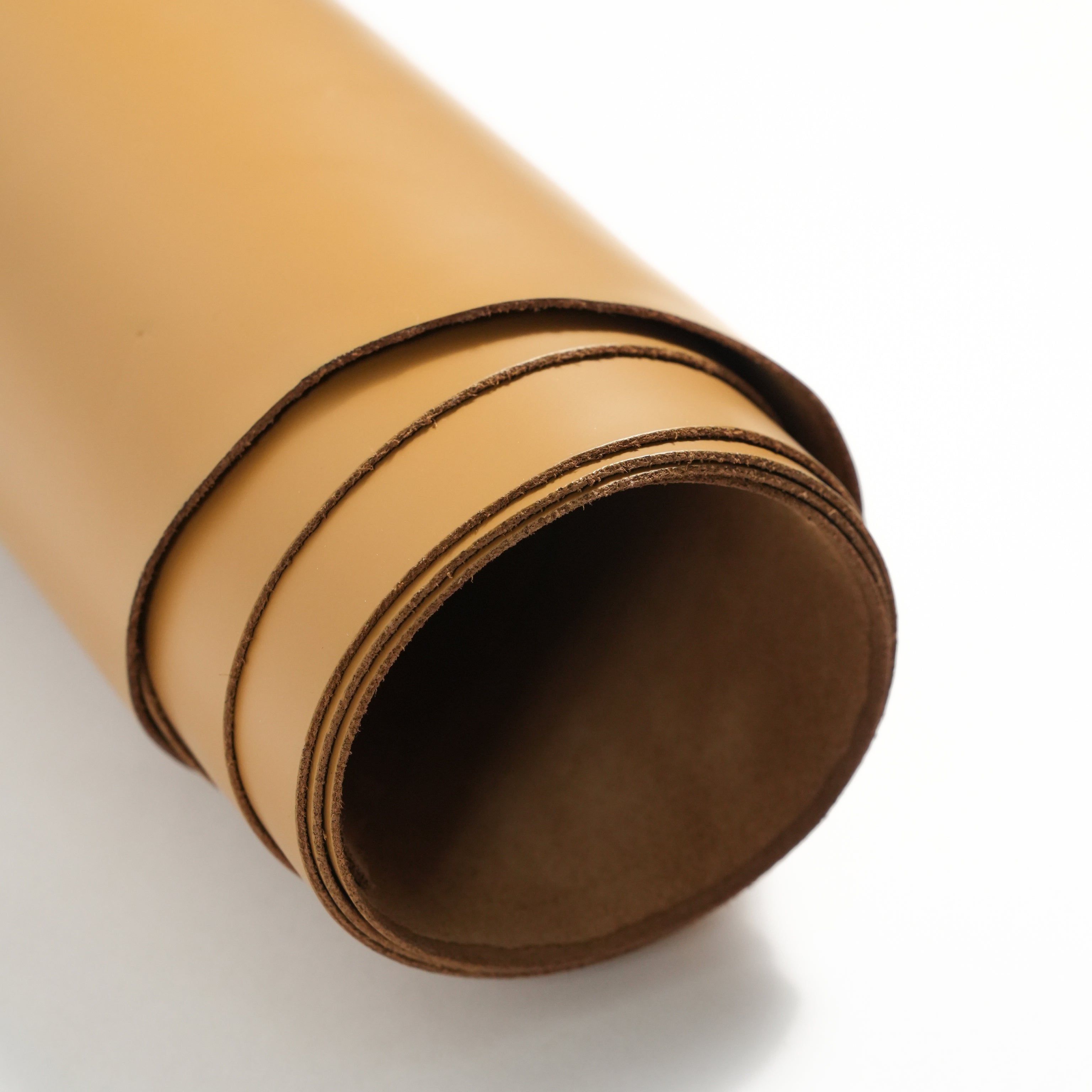 italian smooth leather sides mustard yellow rolled front angle