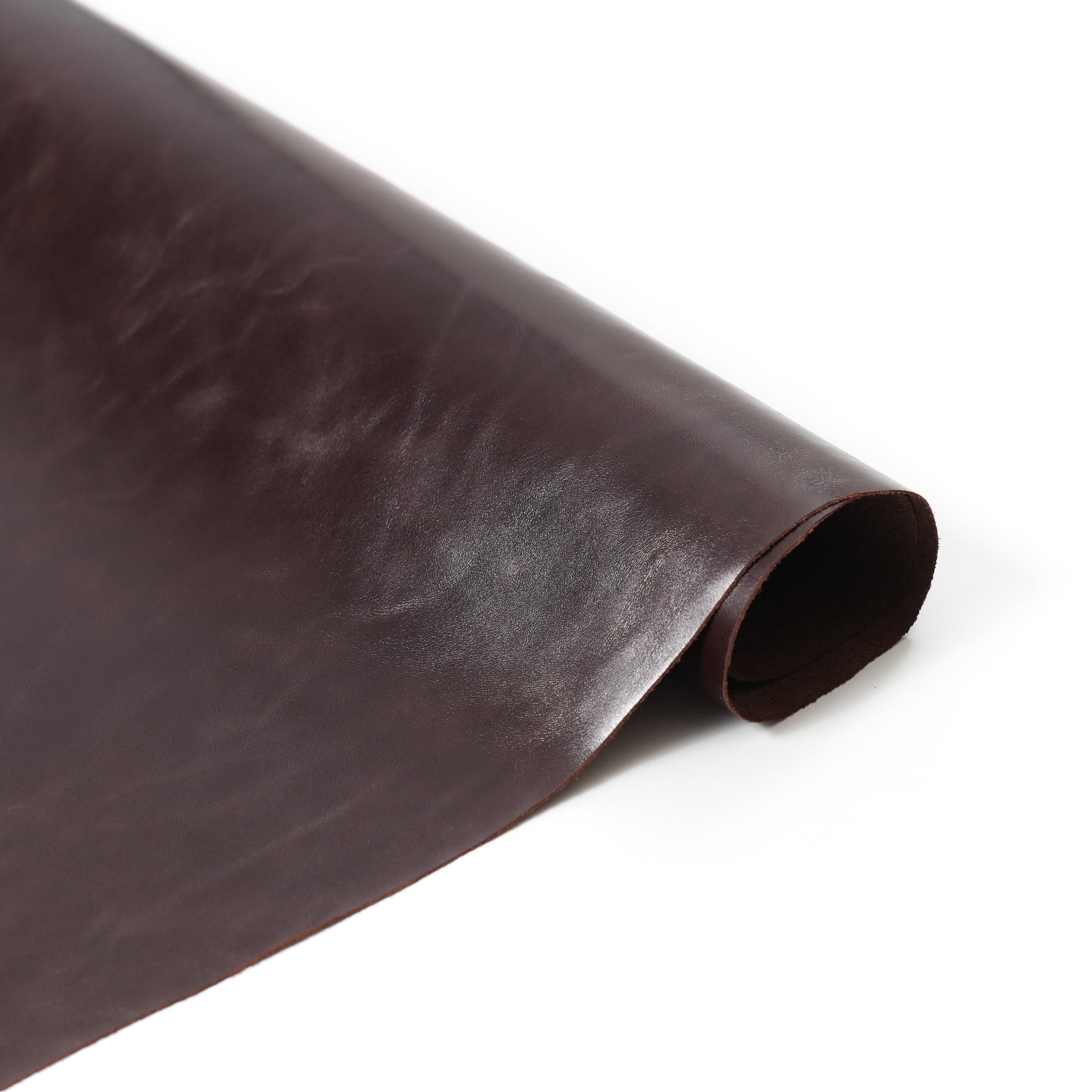 italian top grain glazed leather hide brown
