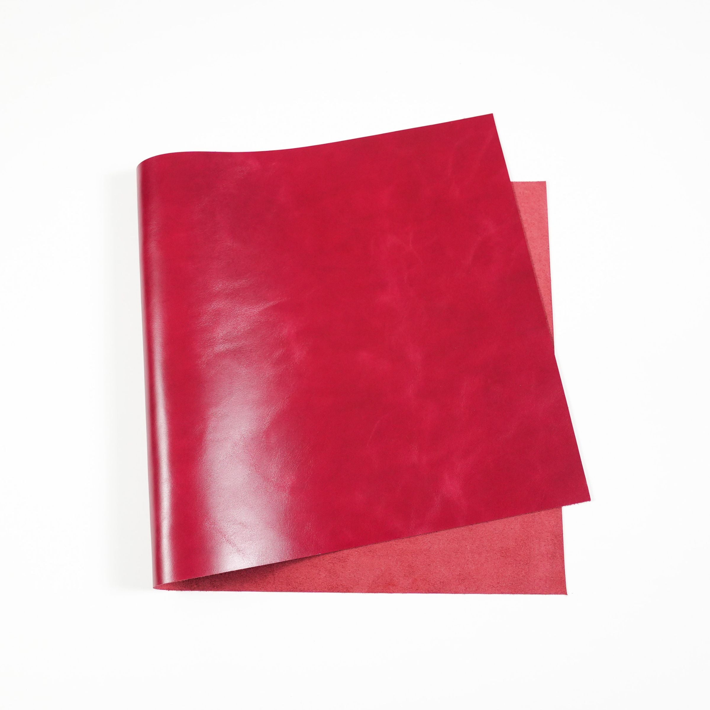 italian top grain glossy leather panel red