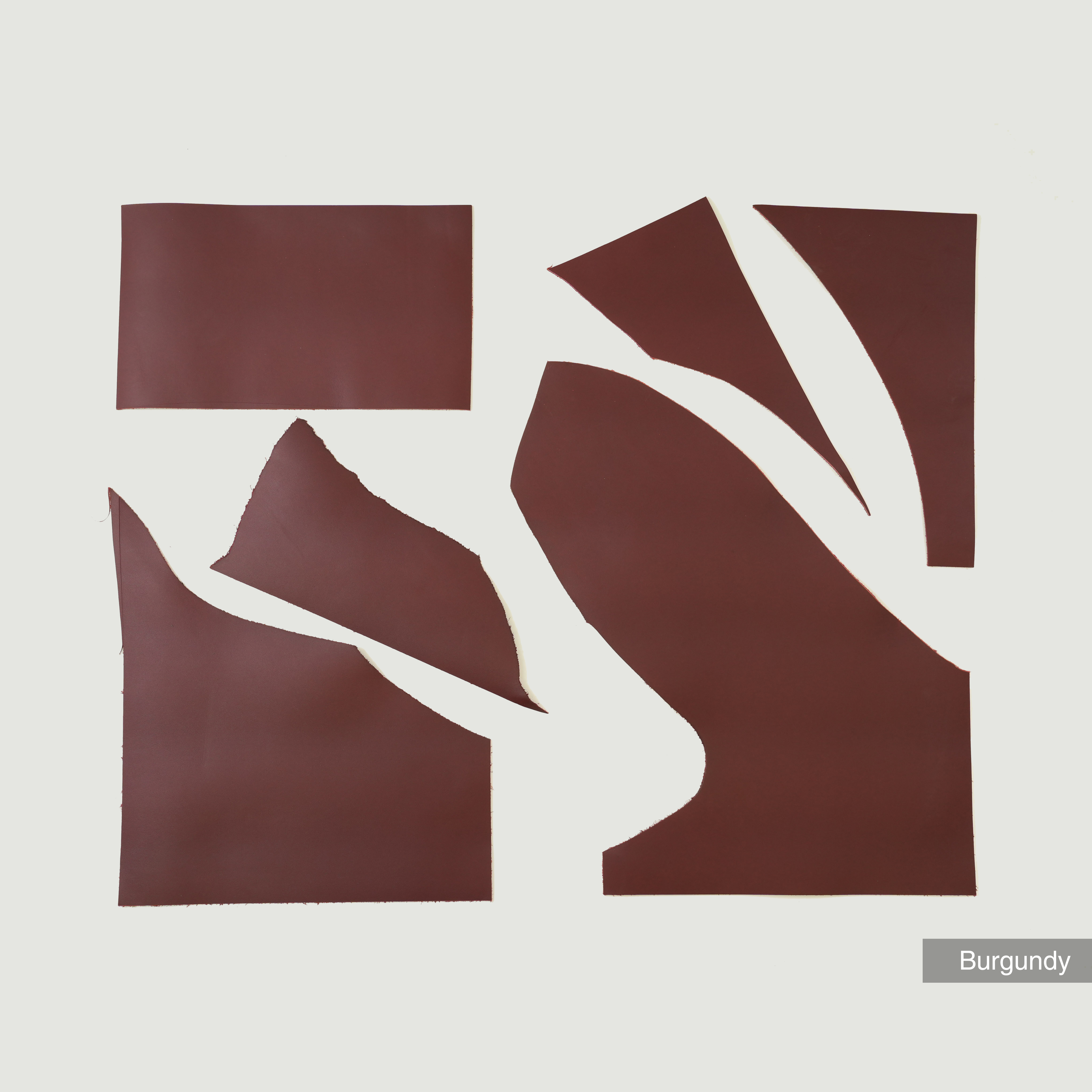 italian top grain leather scraps remnants burgundy