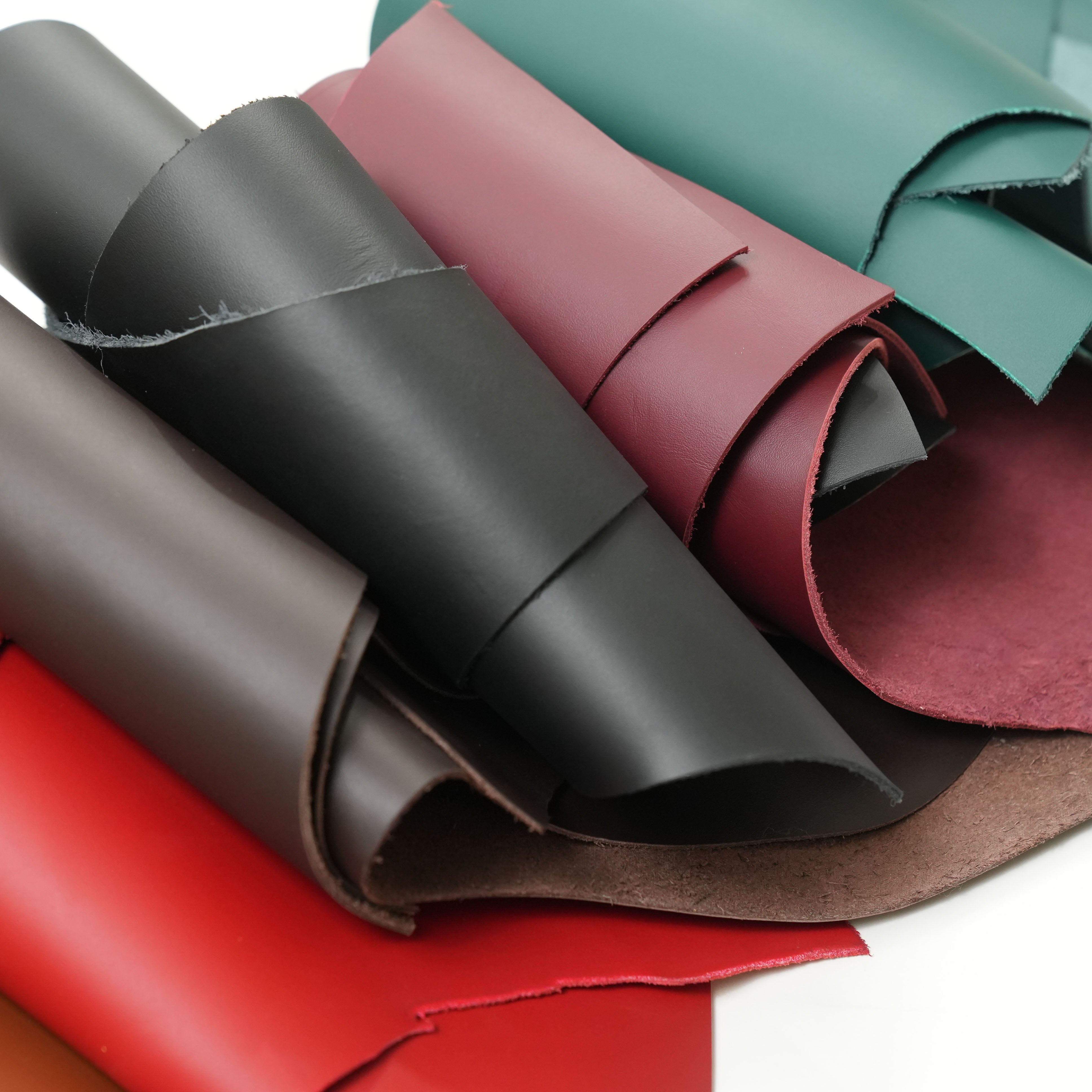 italian top grain leather scraps remnants in different colors