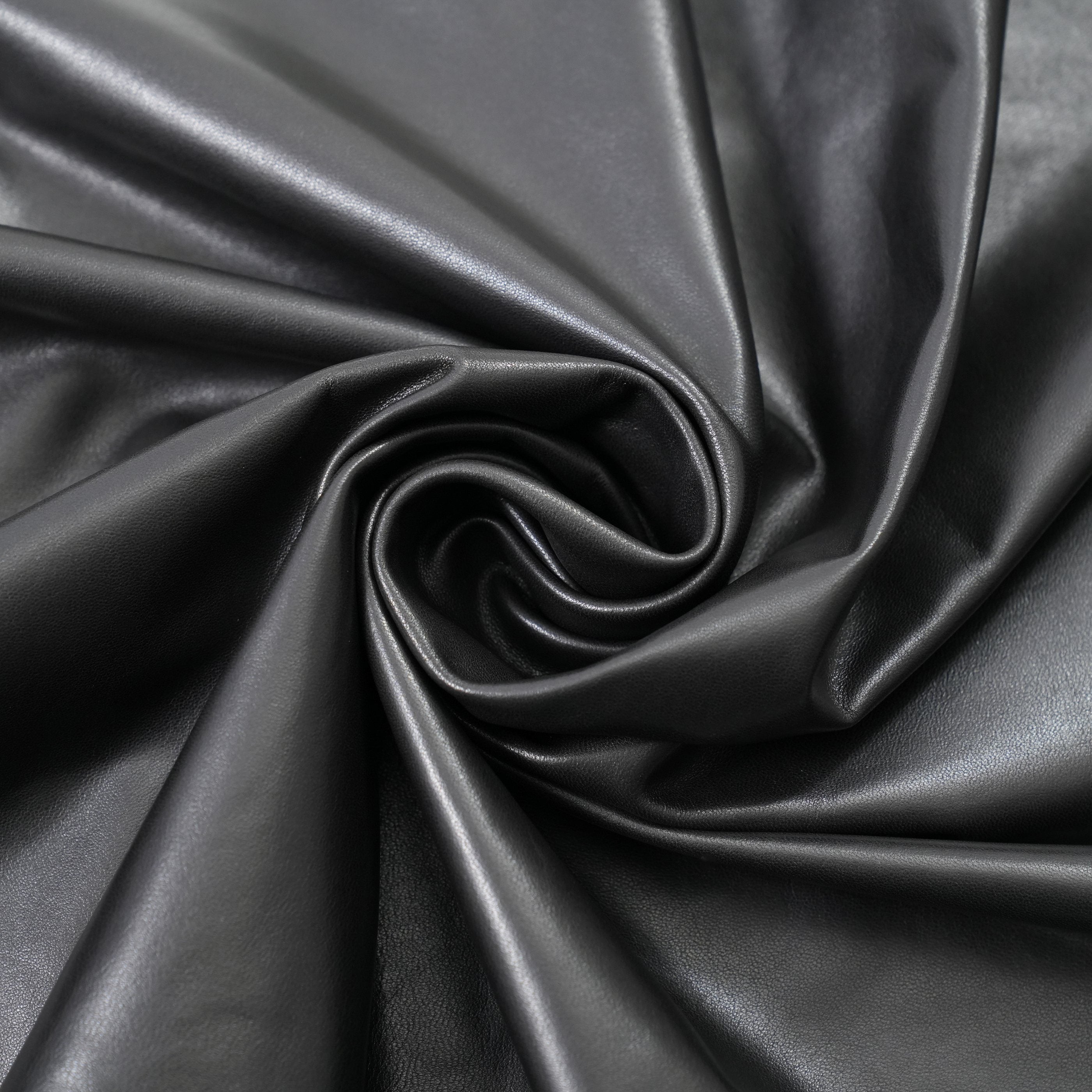 lambskin garment leather plonge black close up view