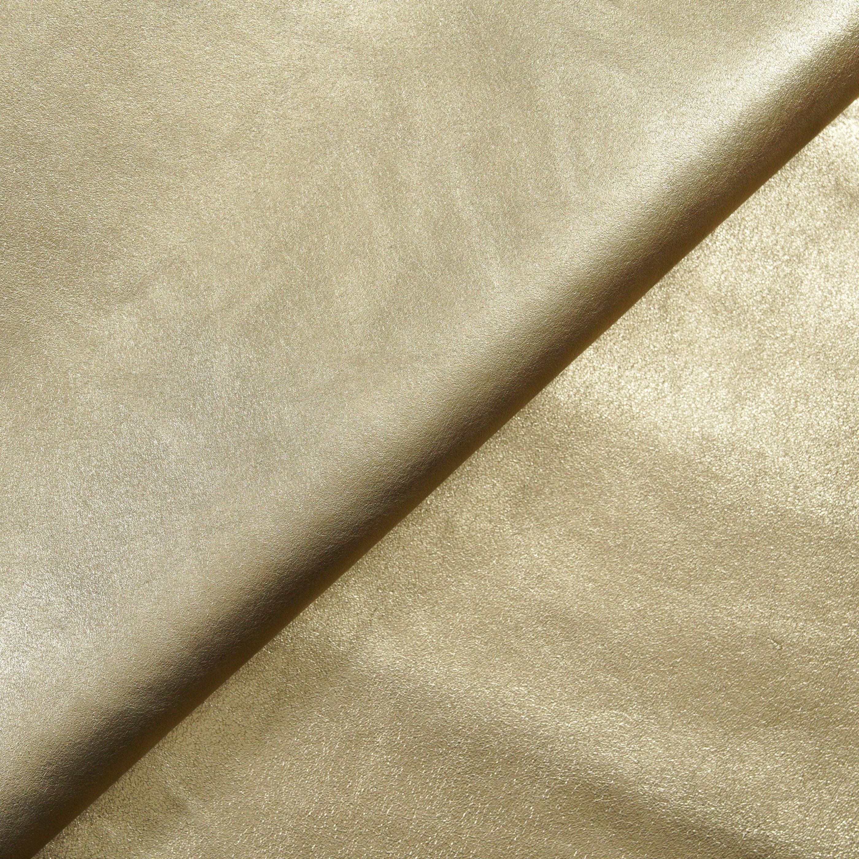 metallic leather close up gold color
