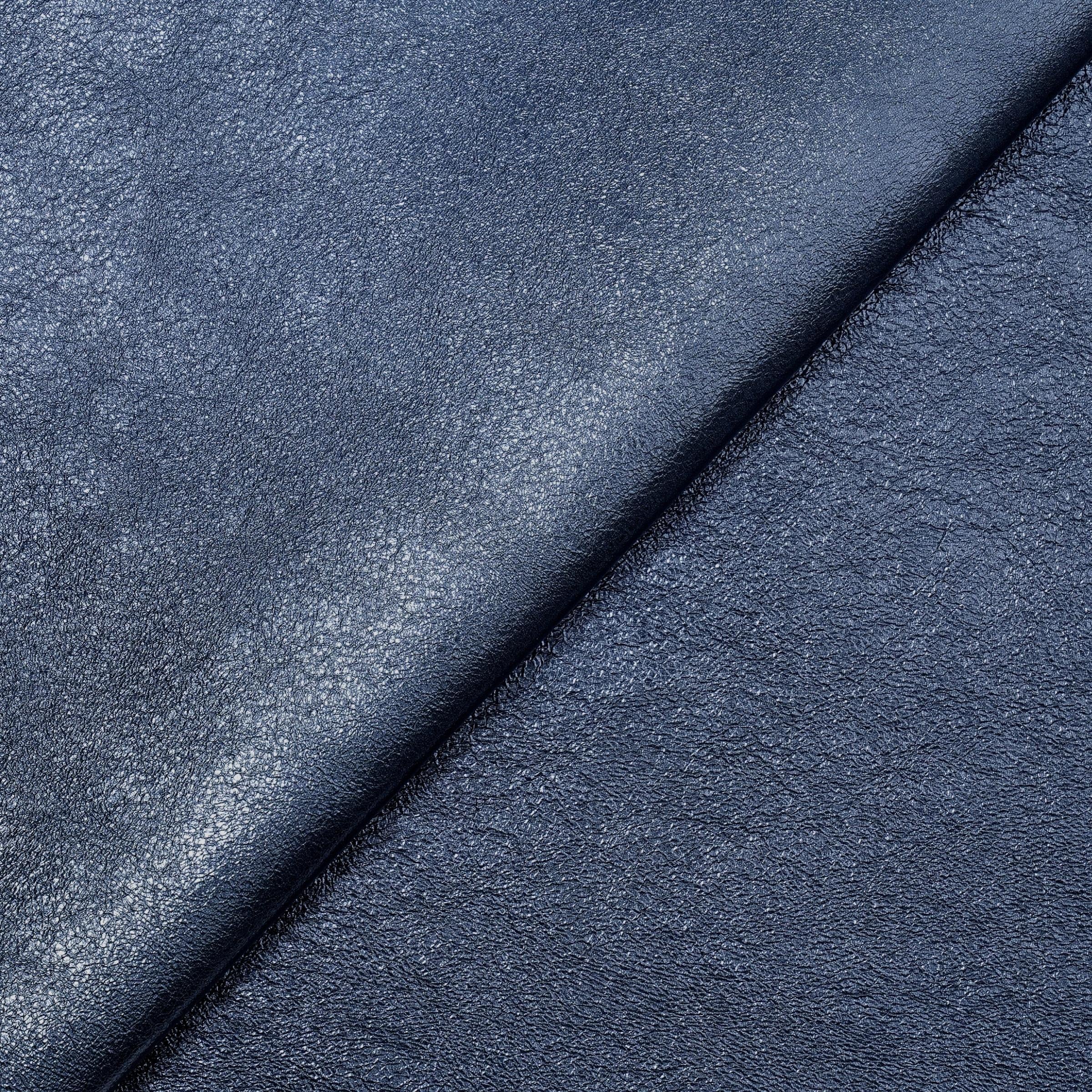 Metallic Leather Panels - Navy Blue