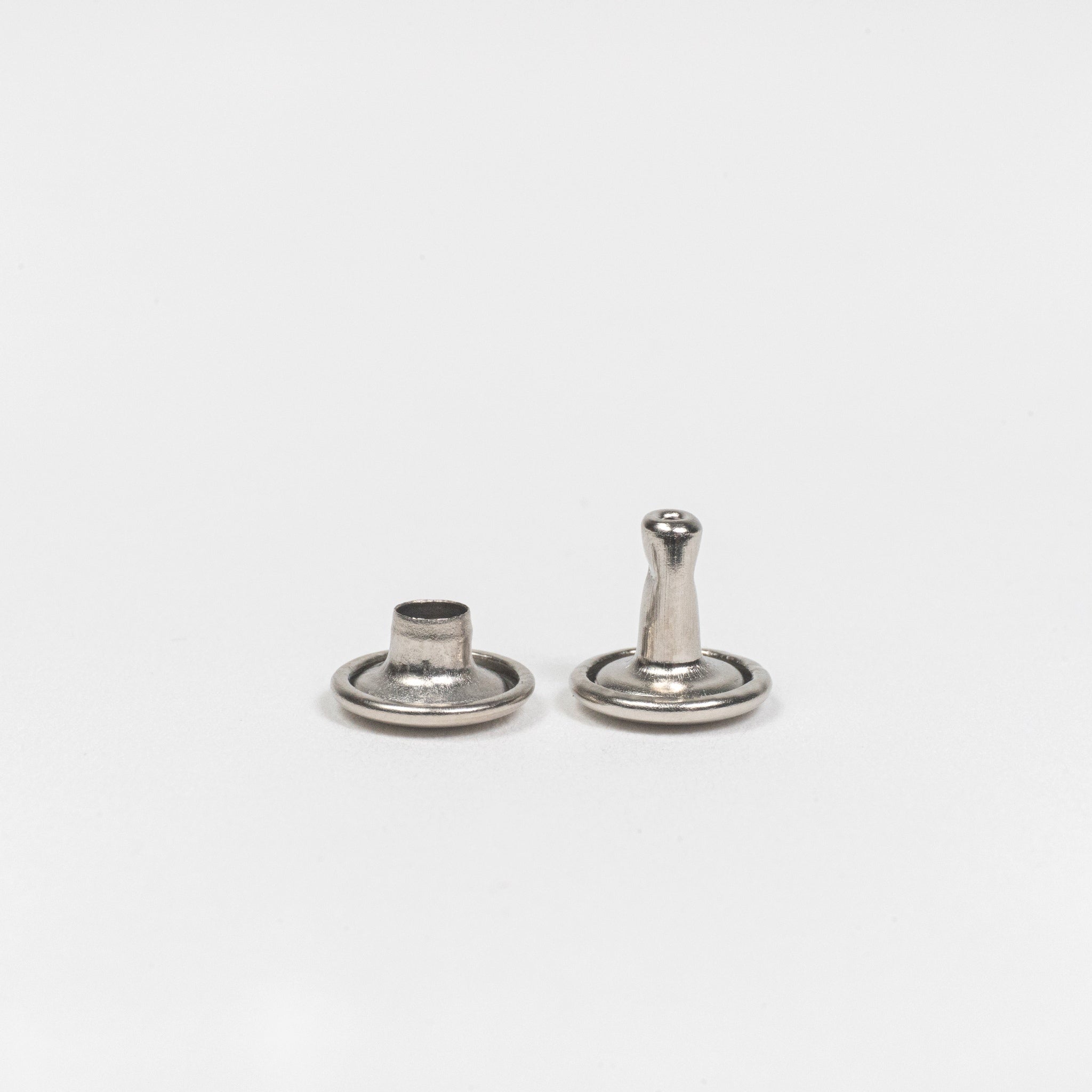 nickel plated double cap rivet post view