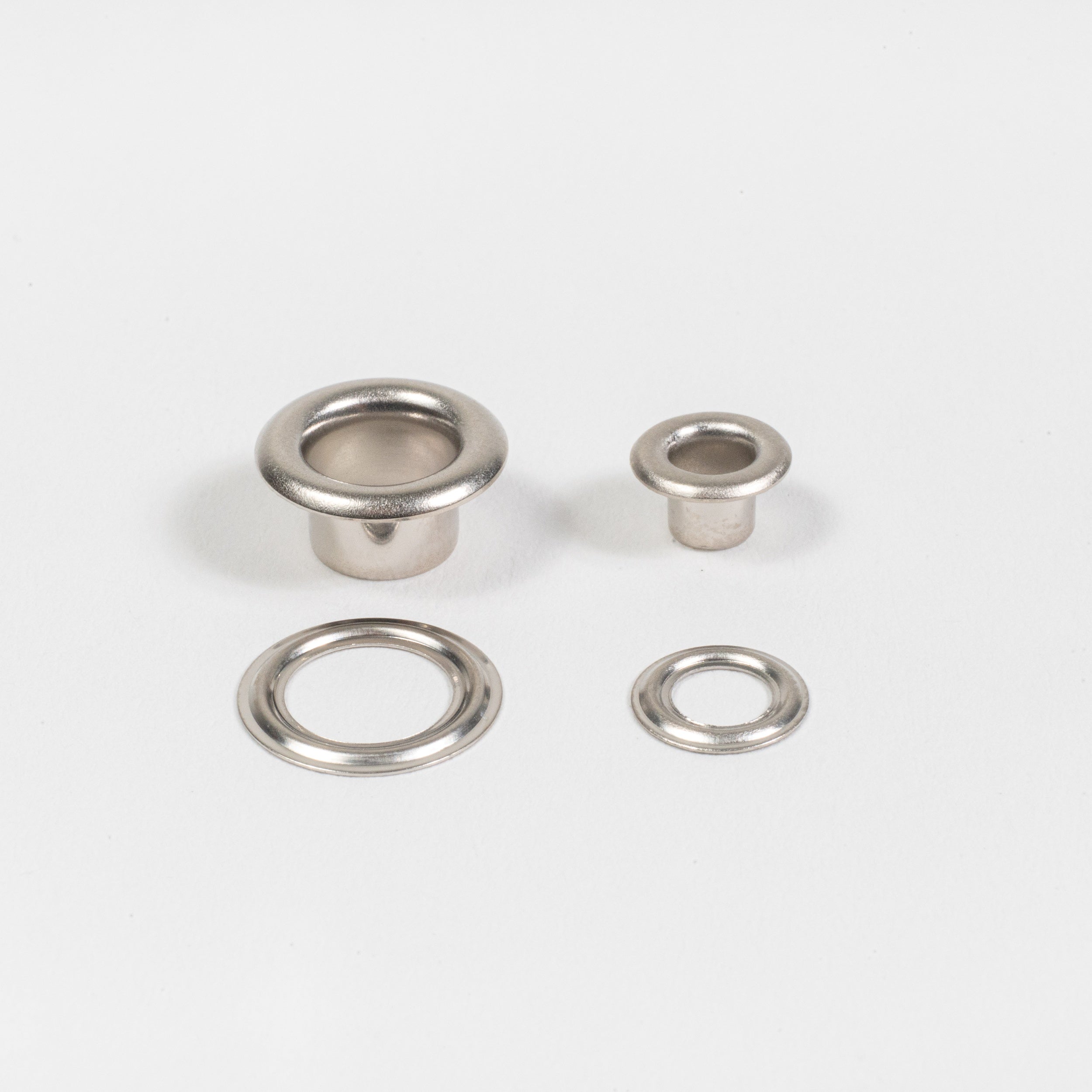 nickel plated grommet sets side view