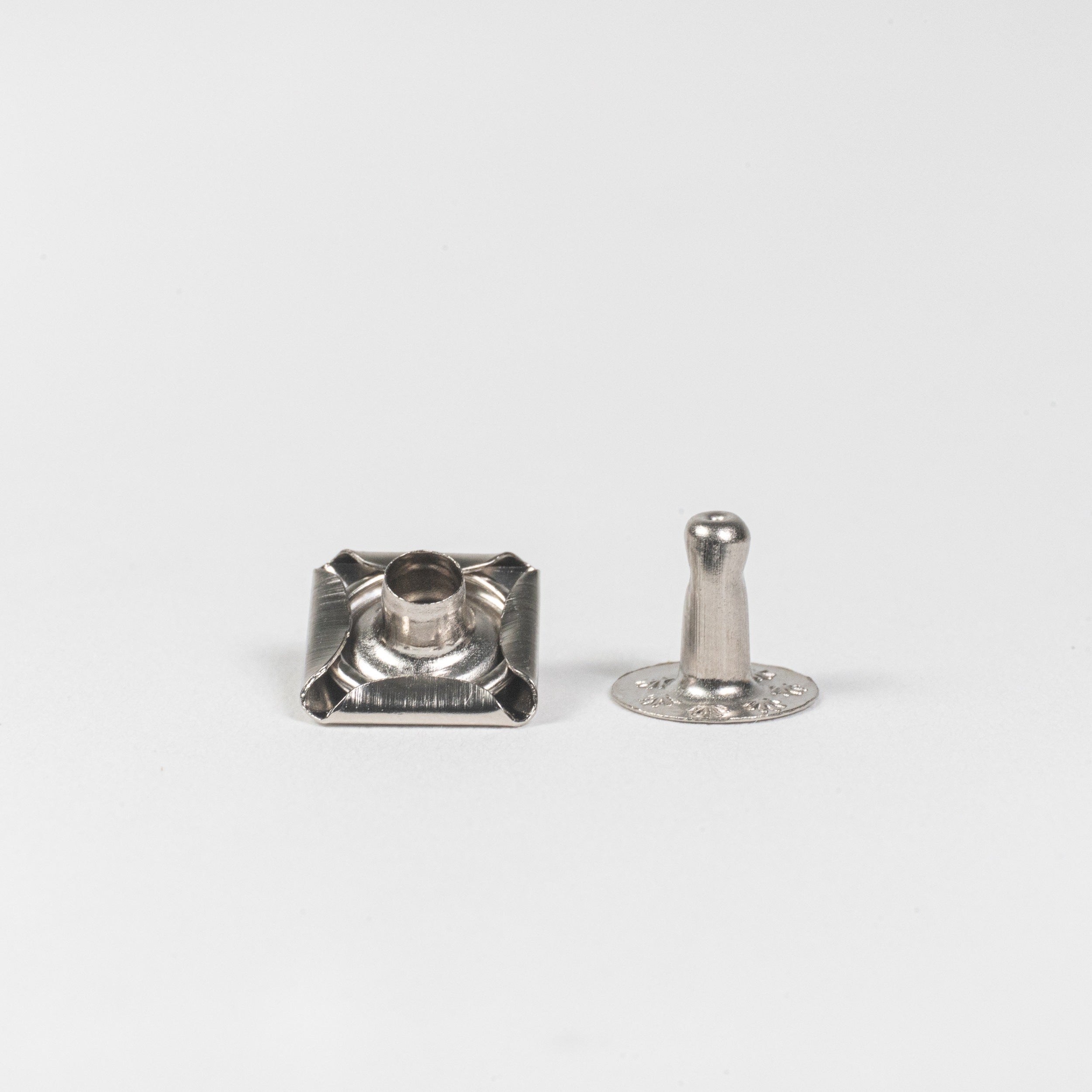 nickel plated pyramid rivet front view