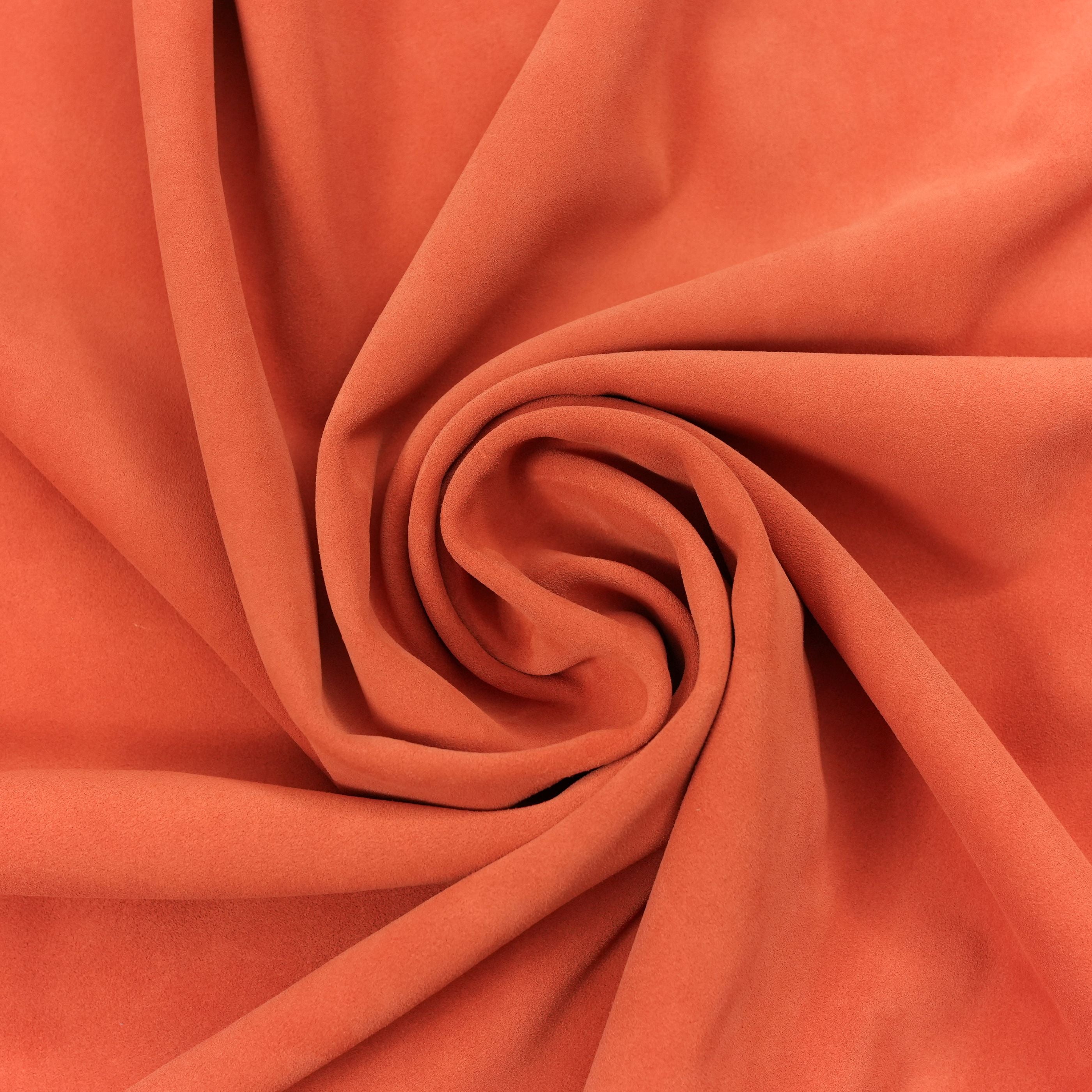 Italian Cowhide Suede Leather Hides - Orange