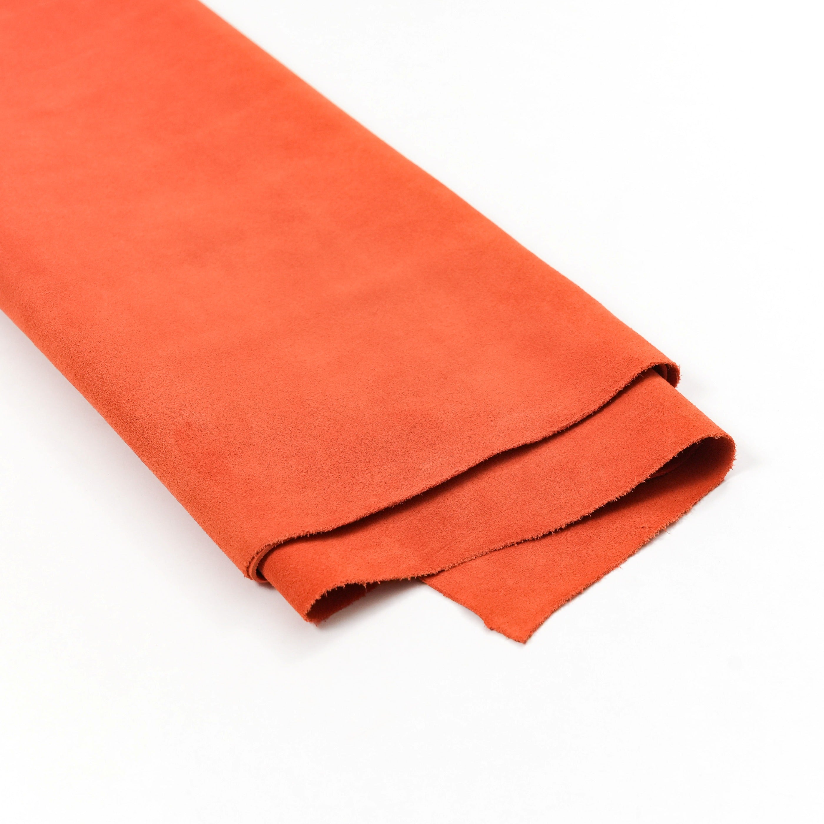Italian Cowhide Suede Leather Hides - Orange